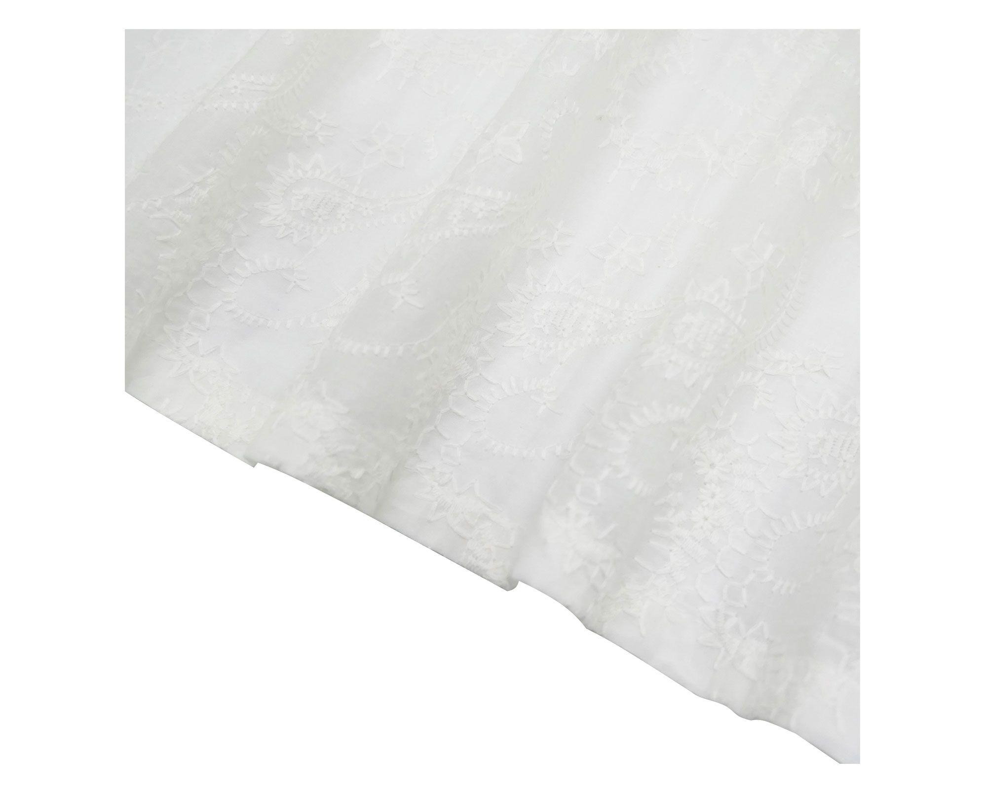 Cortina velo 130x230 cm bordado blanco Cotidiana-3