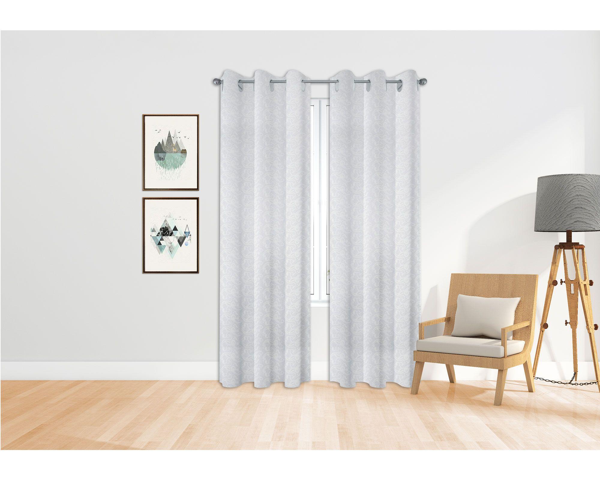 Cortina velo 130x230 cm bordado blanco Cotidiana-4