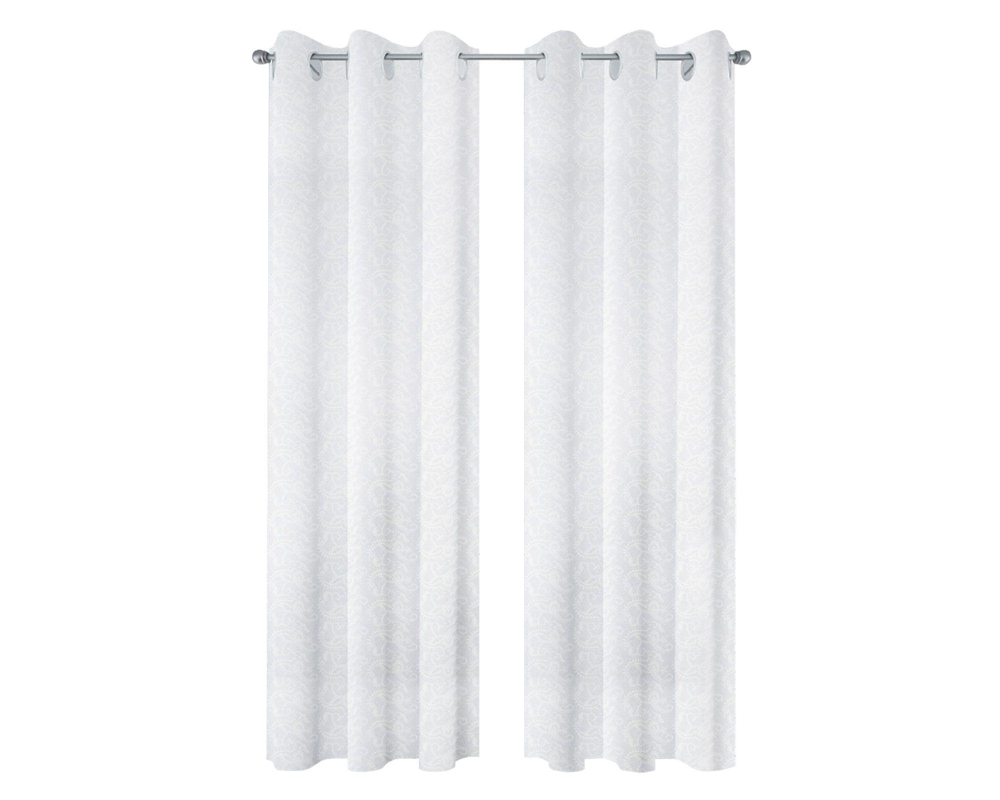 Cortina velo 130x230 cm bordado blanco Cotidiana-0