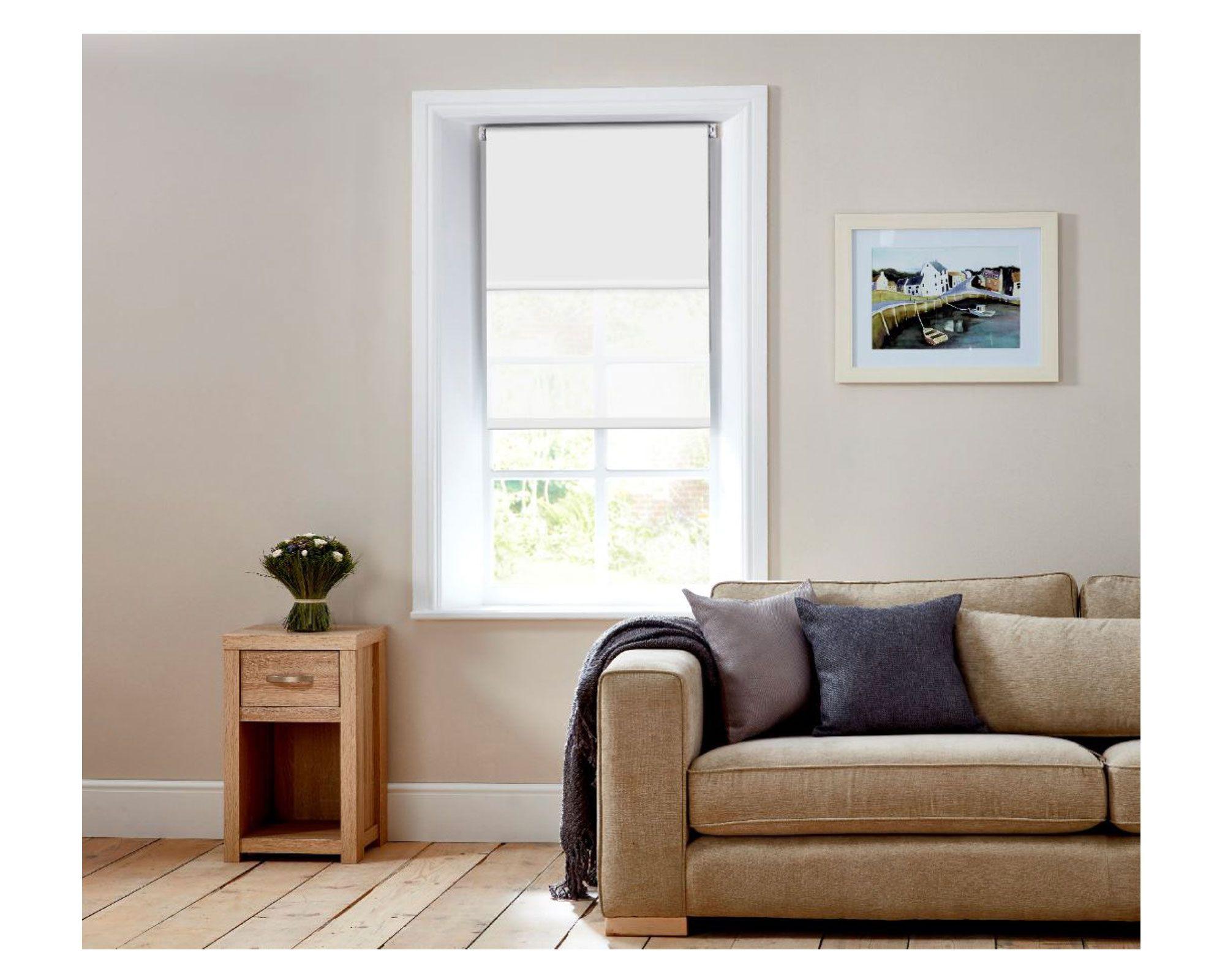 Cortina roller BlackOut 100x250 cm Doble liso blanco Cotidiana-0