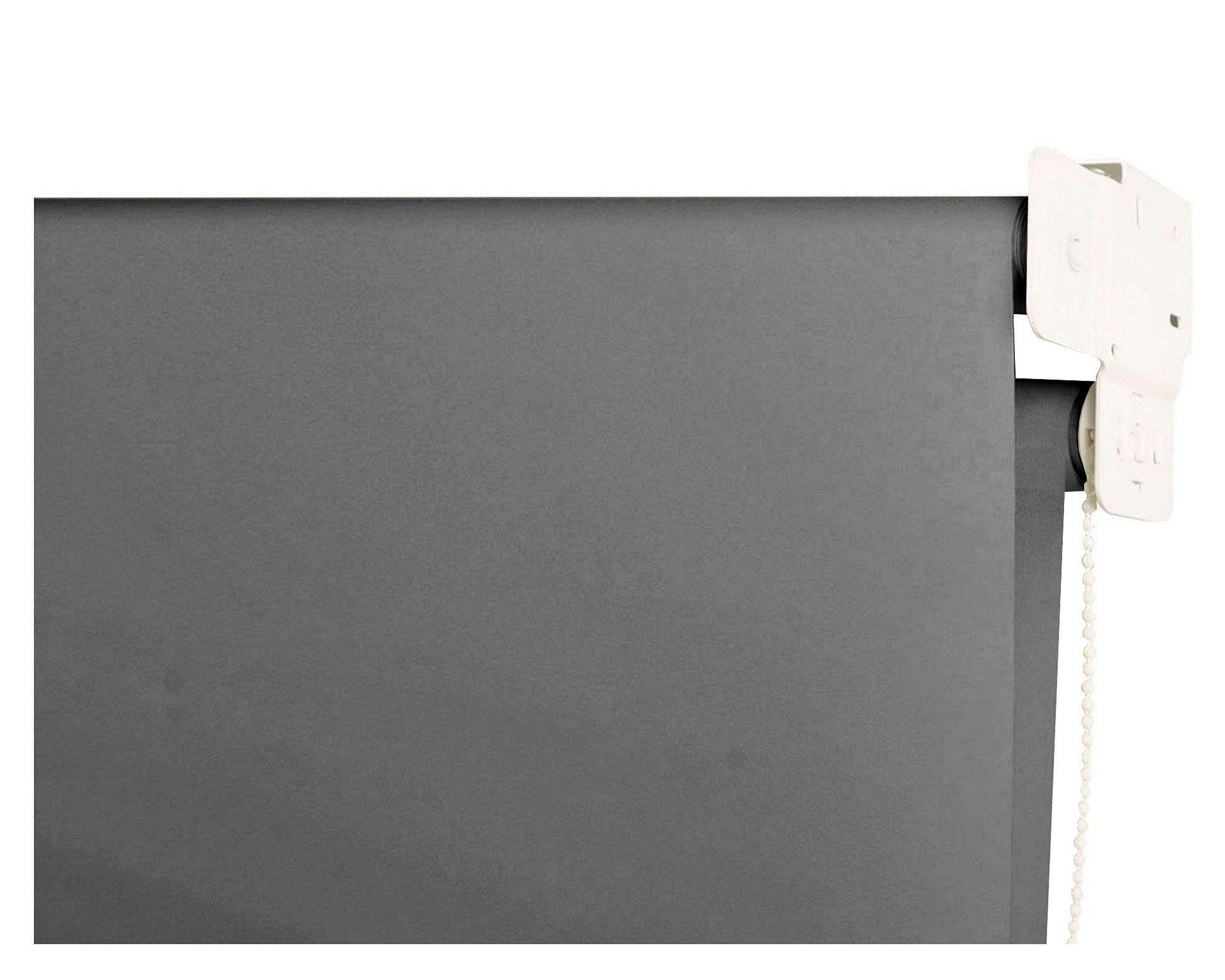 Cortina roller doble blackout 100x165 cm liso gris Cotidiana-1
