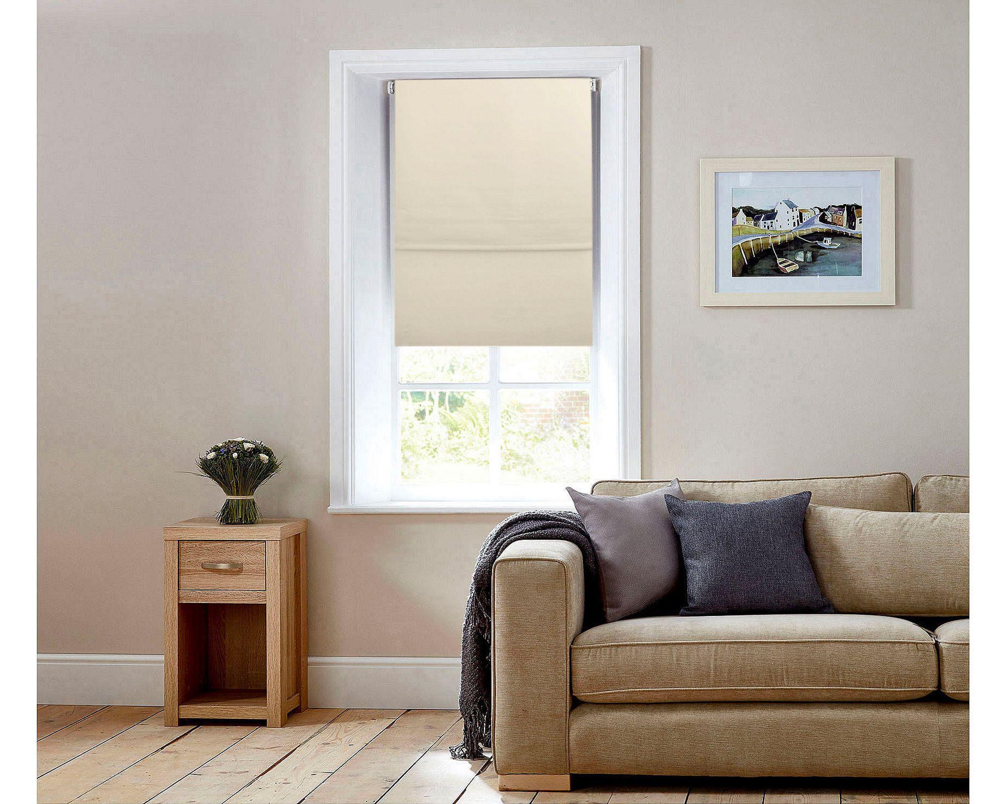 Cortina roller doble blackout 80x165 cm liso beige Cotidiana-4