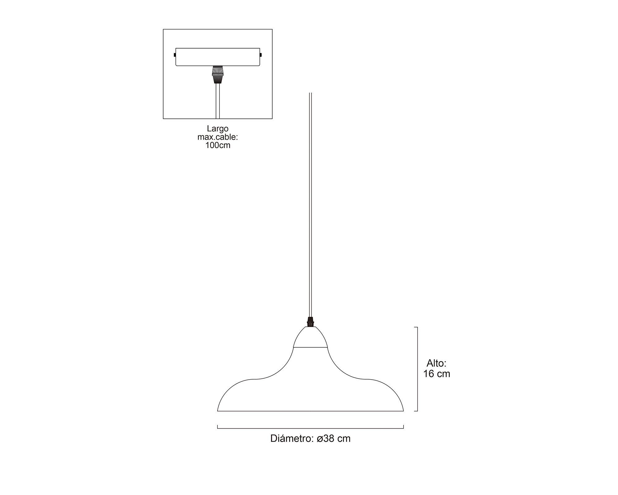 Lámpara colgar 1L E27 Puconci negro Abitare-5