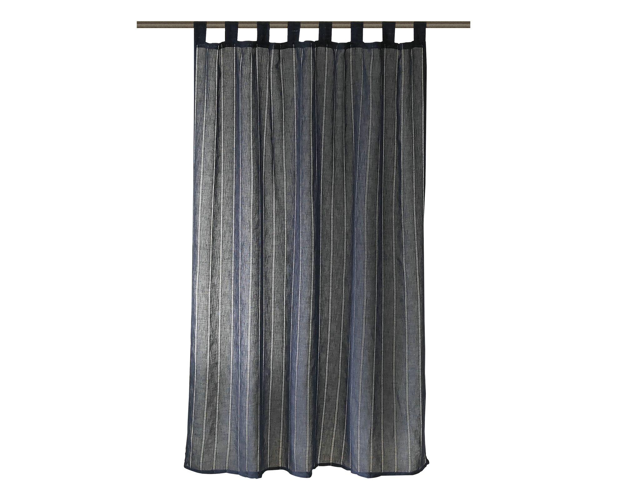 Cortina velo 140x230 cm Deshilado azul Cotidiana-0