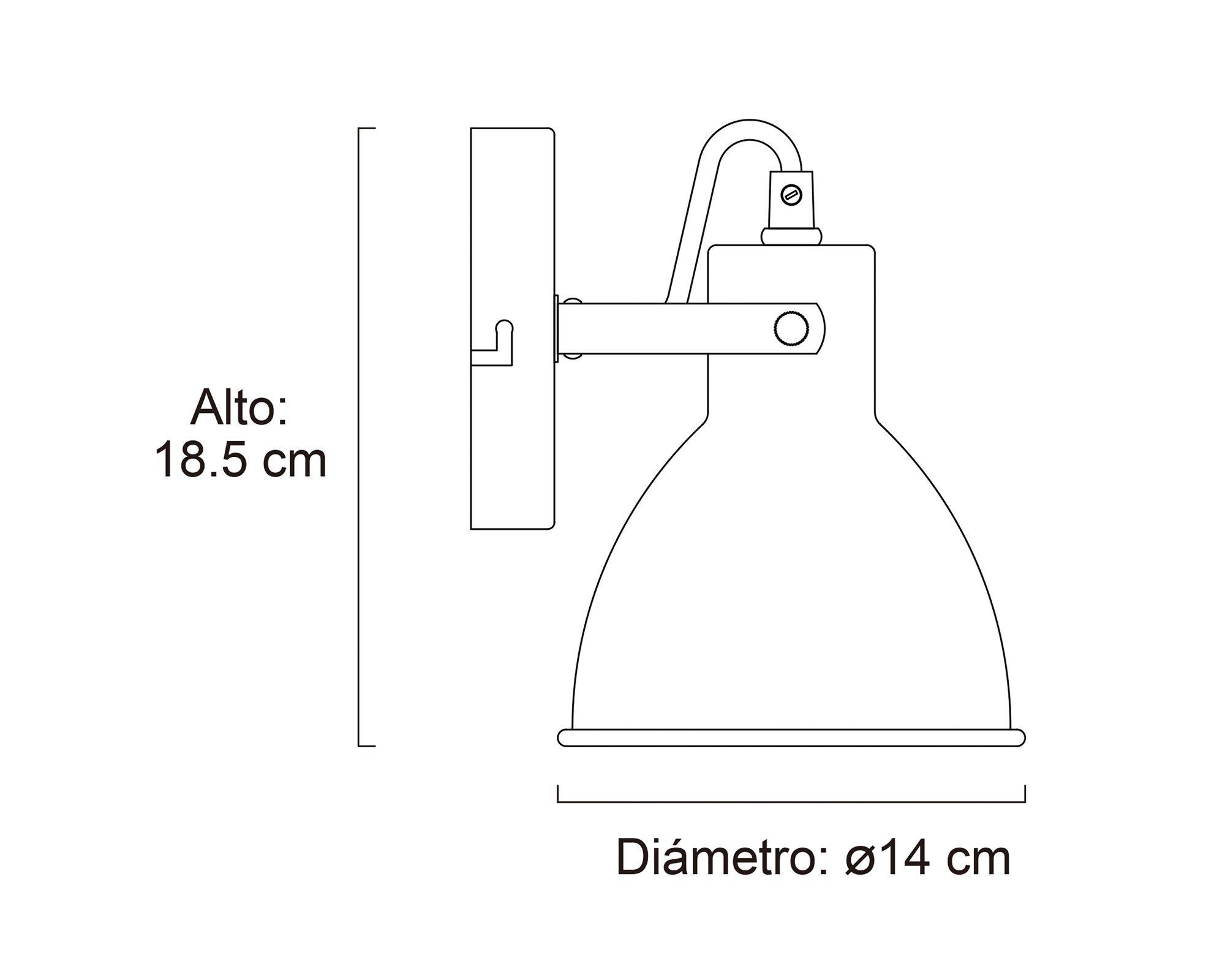 Aplique 1L E27 Factory negro Abitare-5