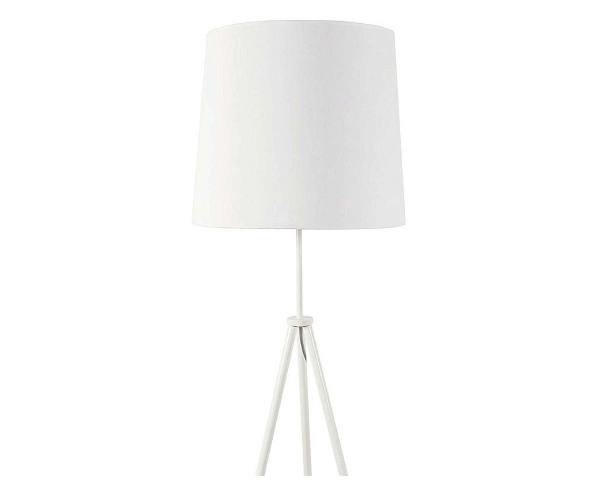 Lámpara pie + Lámpara sobremesa 1L E27 trípode blanco Abitare-3