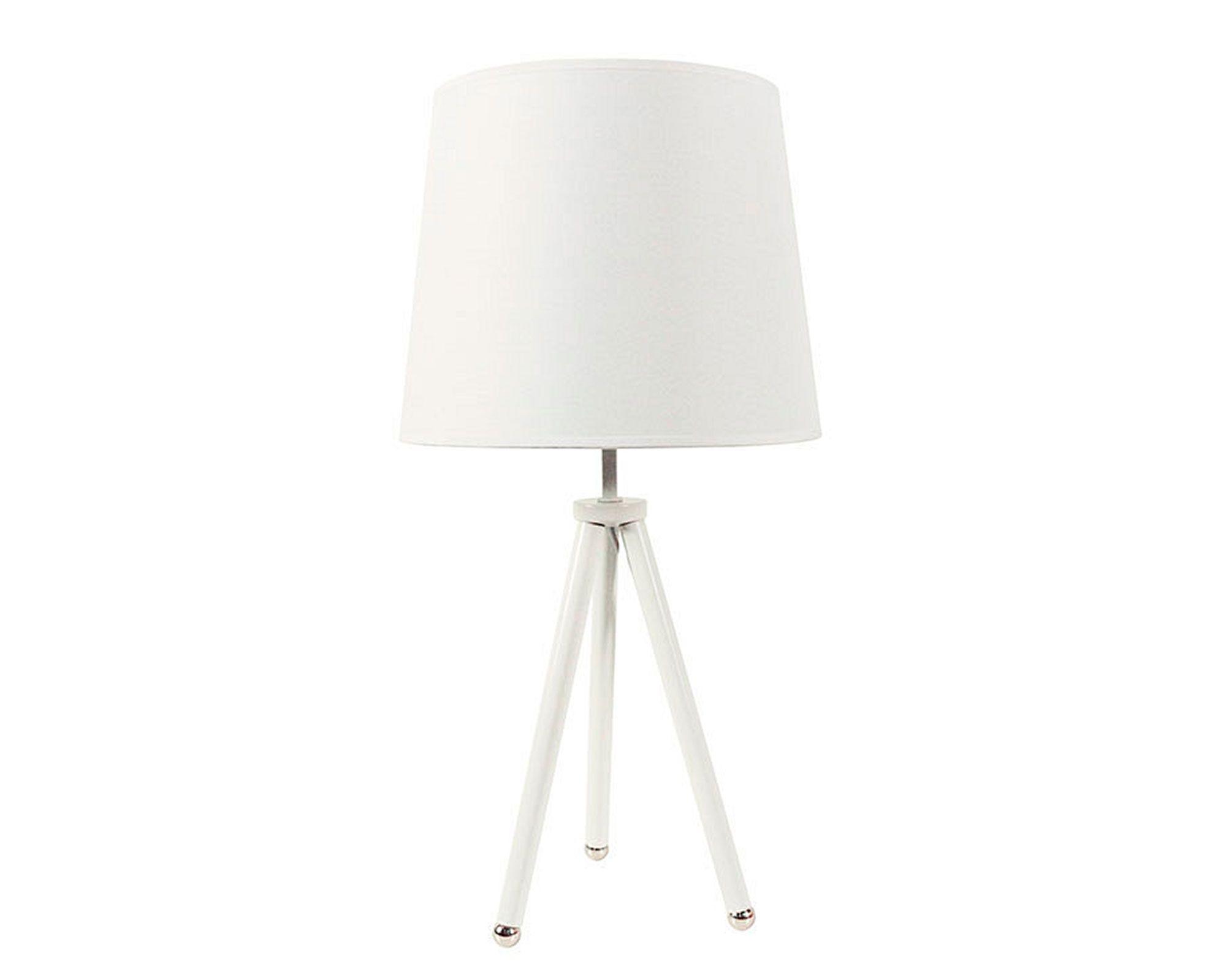 Lámpara pie + Lámpara sobremesa 1L E27 trípode blanco Abitare-2
