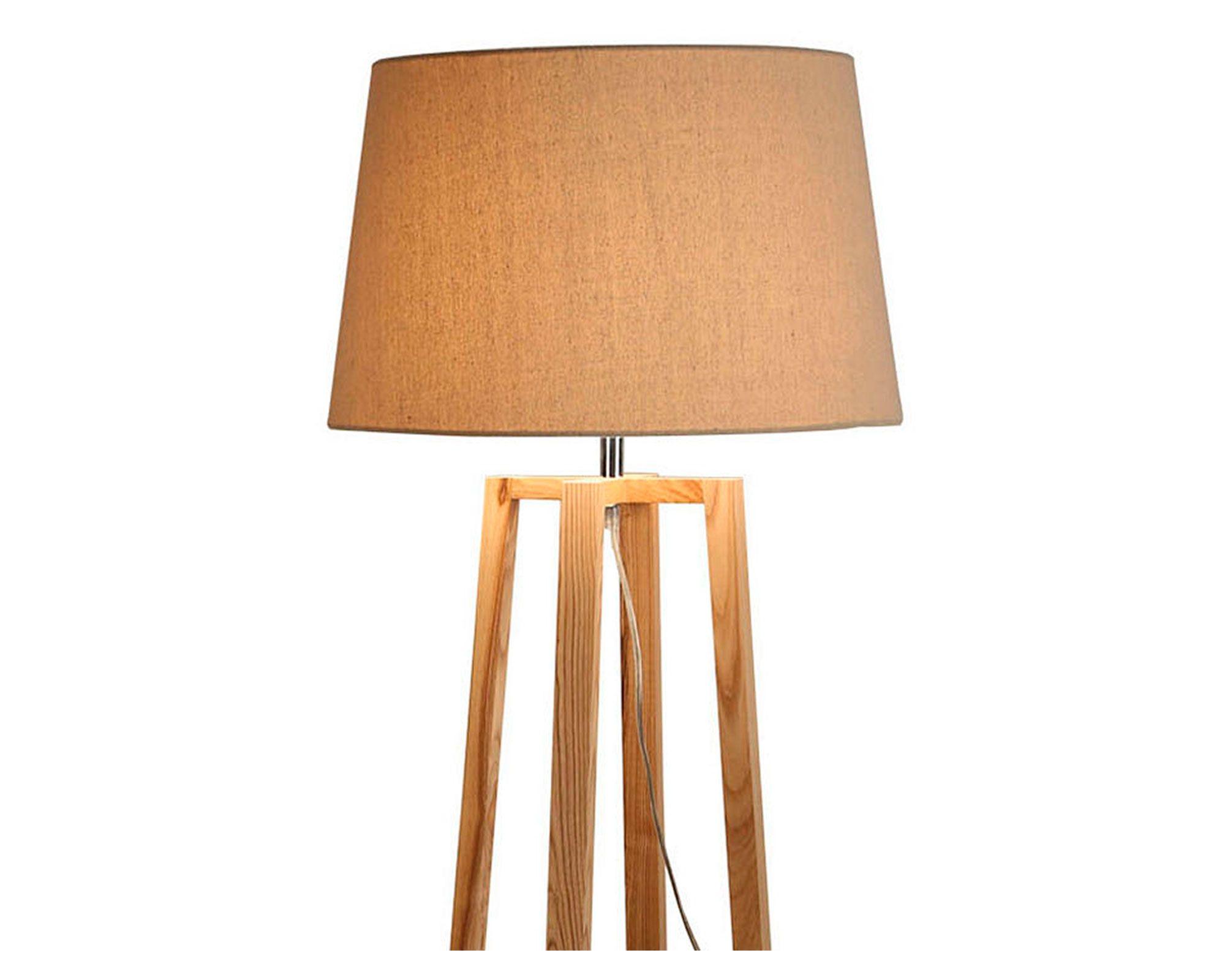 Lámpara pie 1L E27 geométrica natural Abitare-1