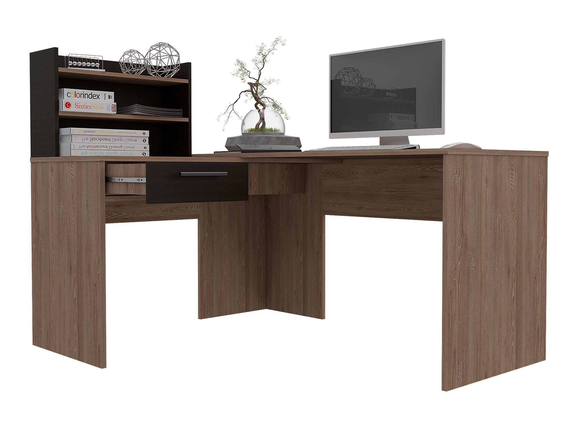 Escritorio 1 cajón Bilbao miel/wengue TuHome-3