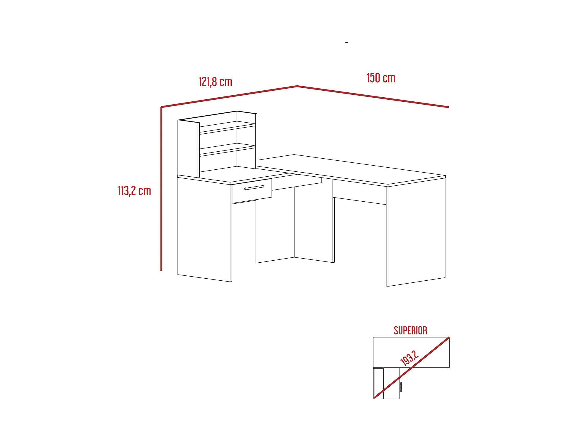 Escritorio 1 cajón Bilbao miel/wengue TuHome-5
