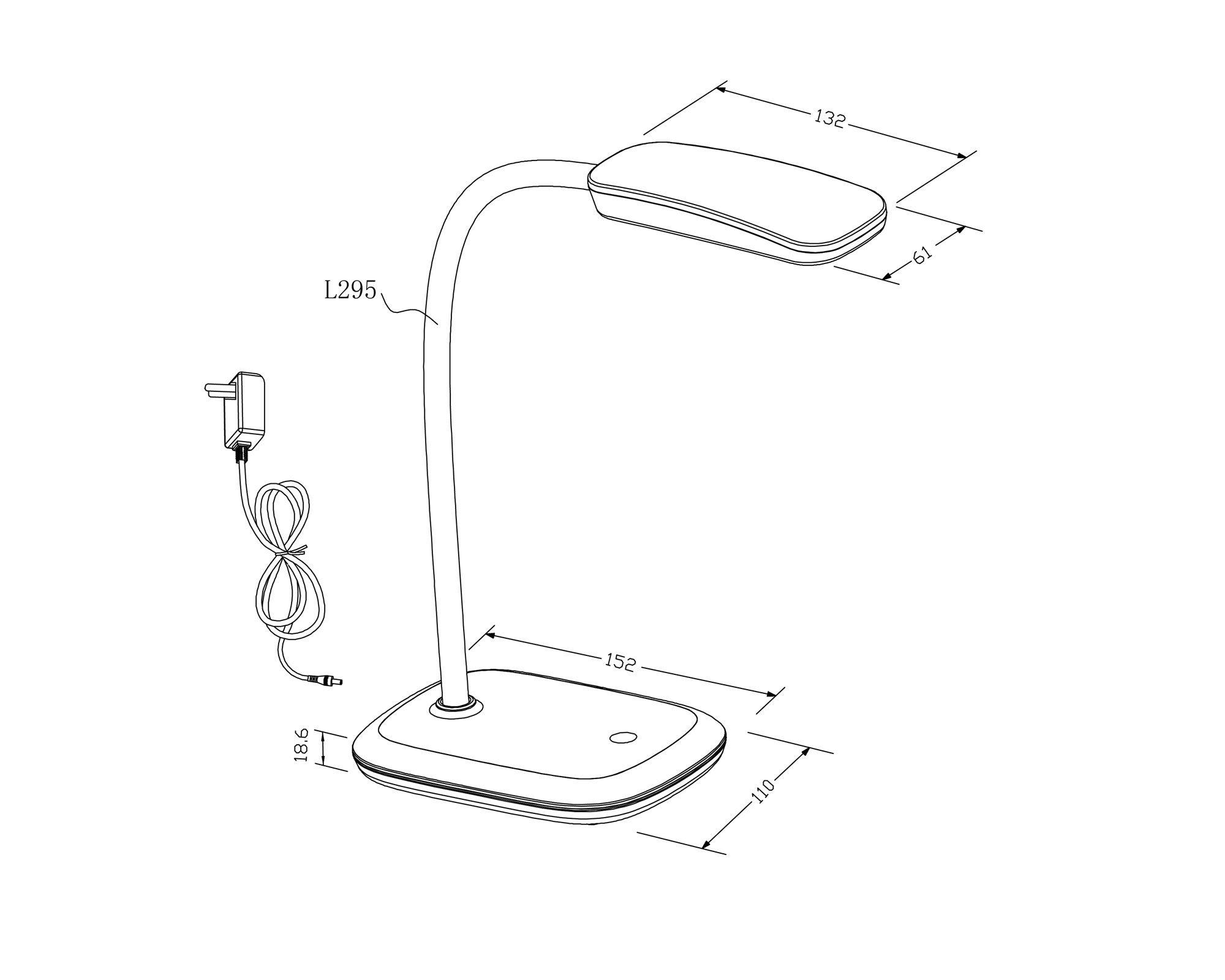 Lámpara escritorio LED Kozma touch celeste Abitare-6