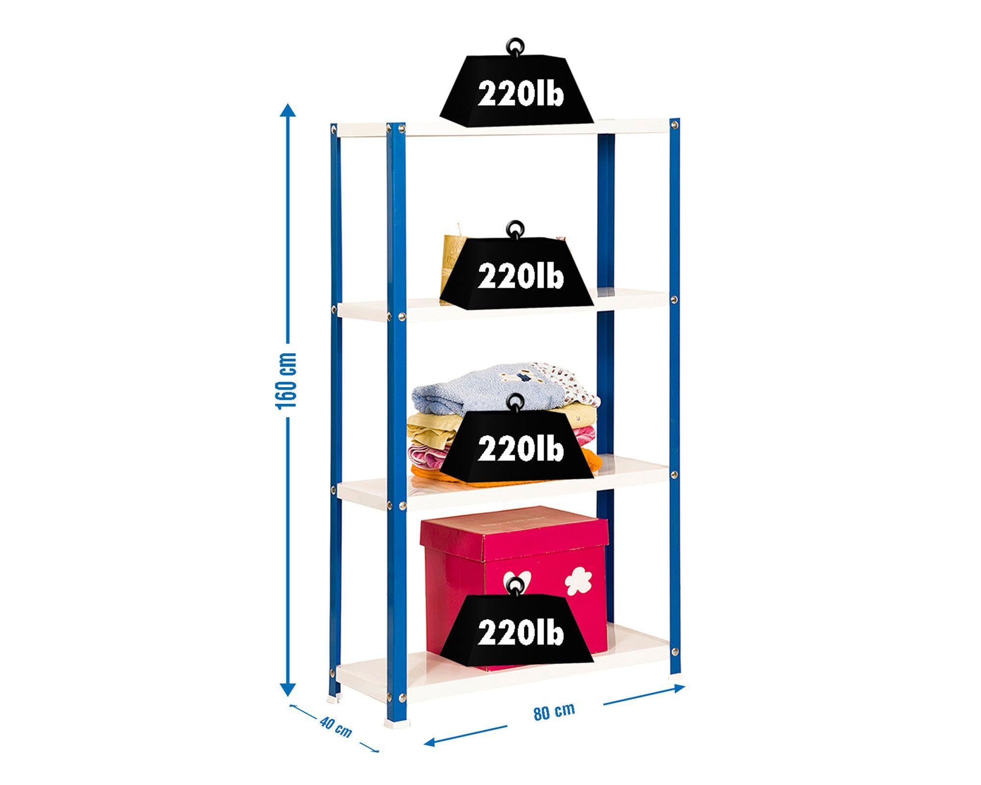 Repisa 4 niveles blanco/azul Simonrack-2