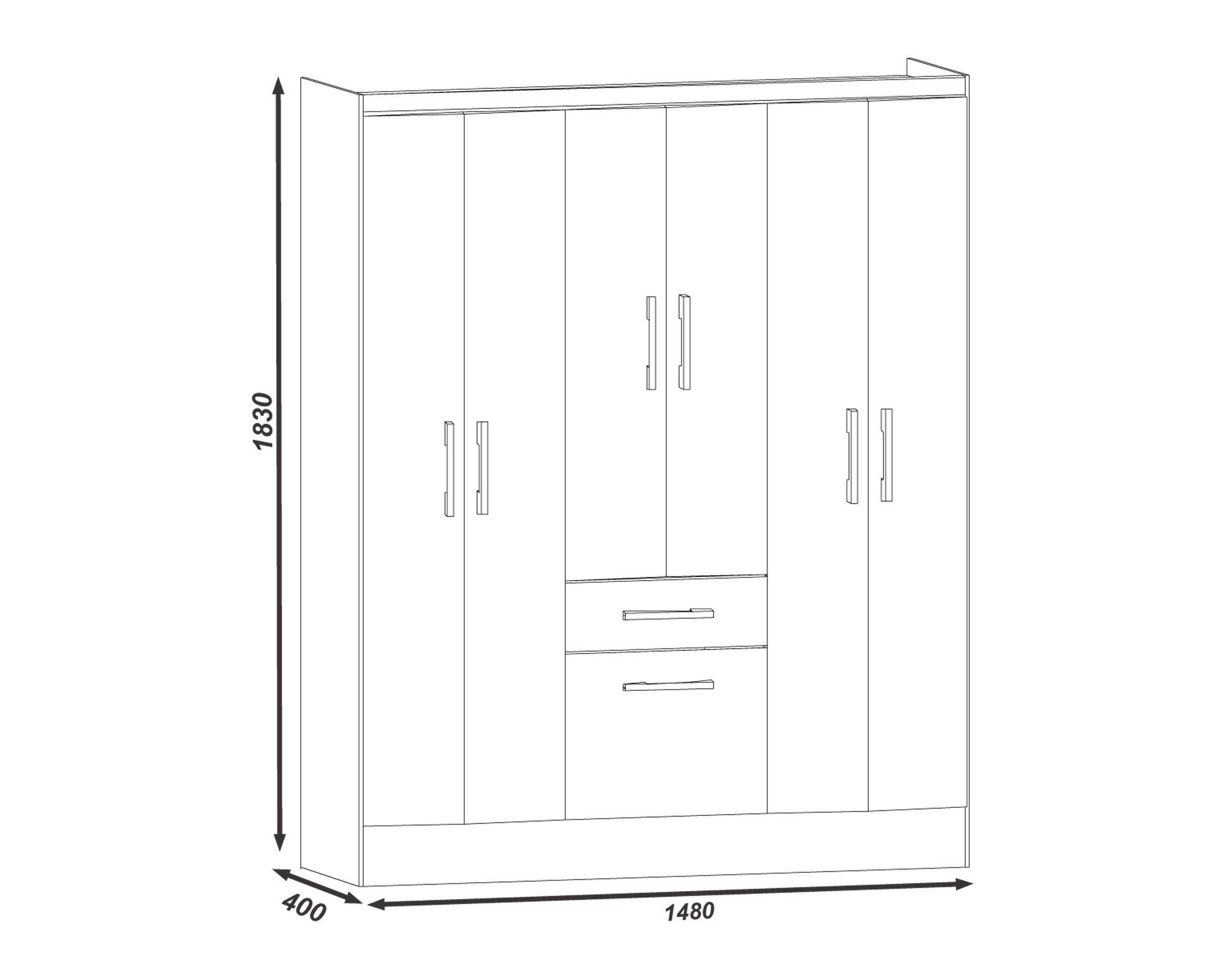 Clóset 6 puertas 1 cajón 1 zapatero Cream M+Design-3