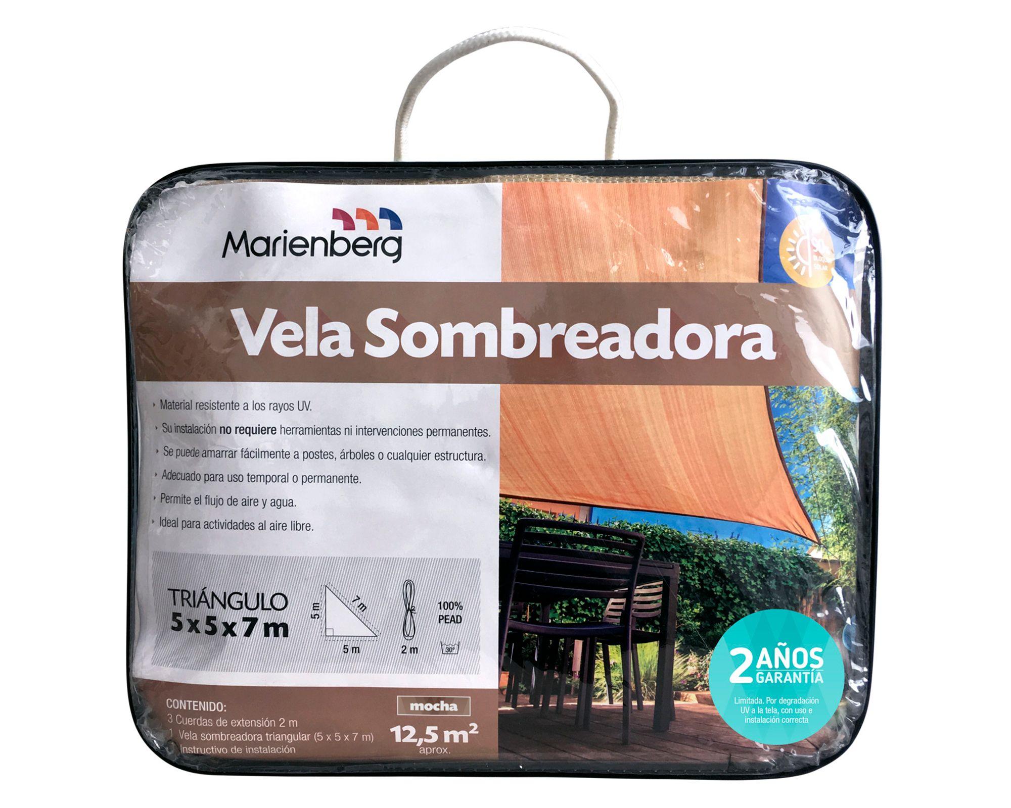 Vela sombreadora 5x5x7 m triángulo mocha Marienberg-1
