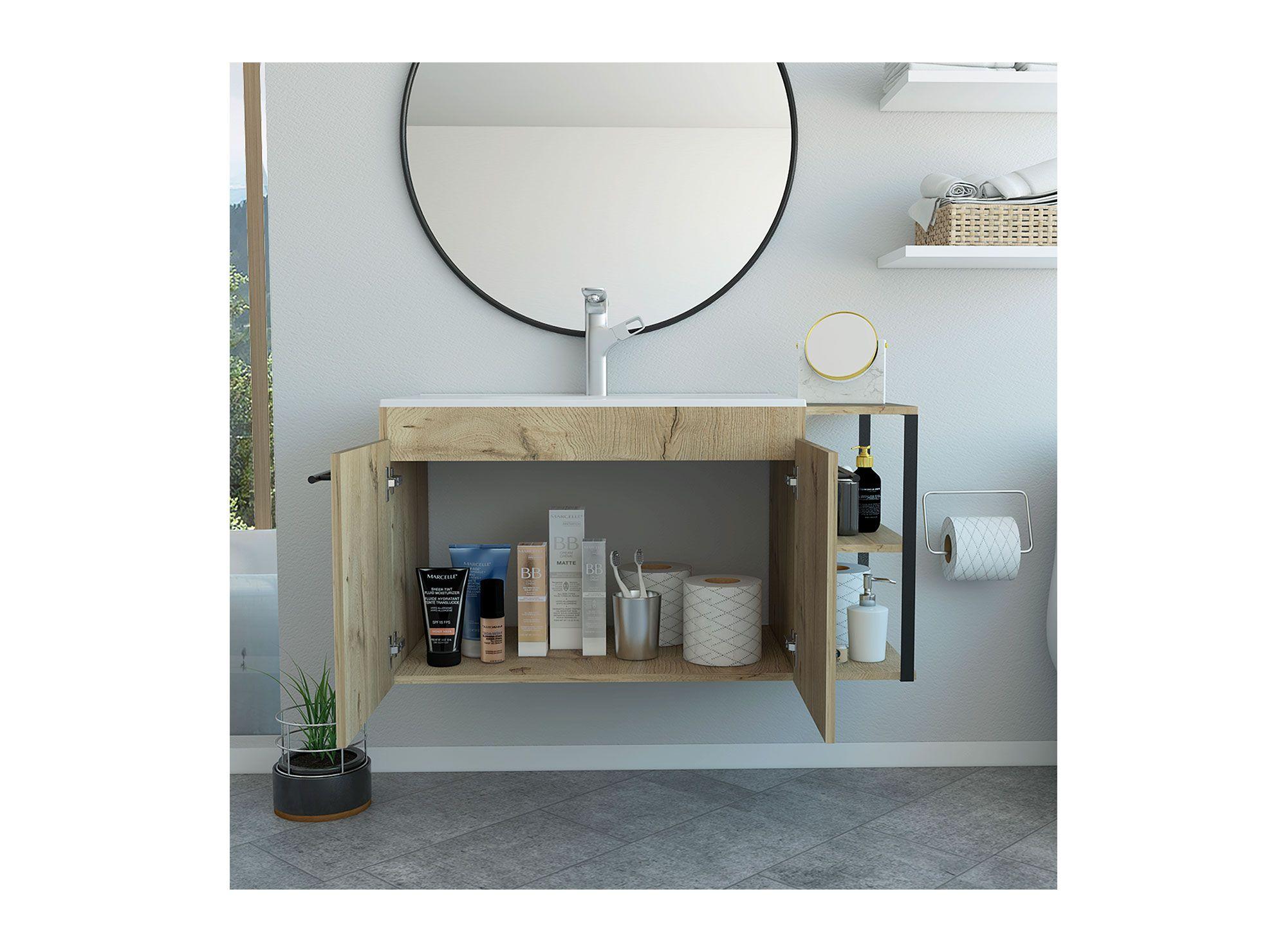 Mueble vanitorio 2 puertas 100 cm Khari duna TuHome.-5