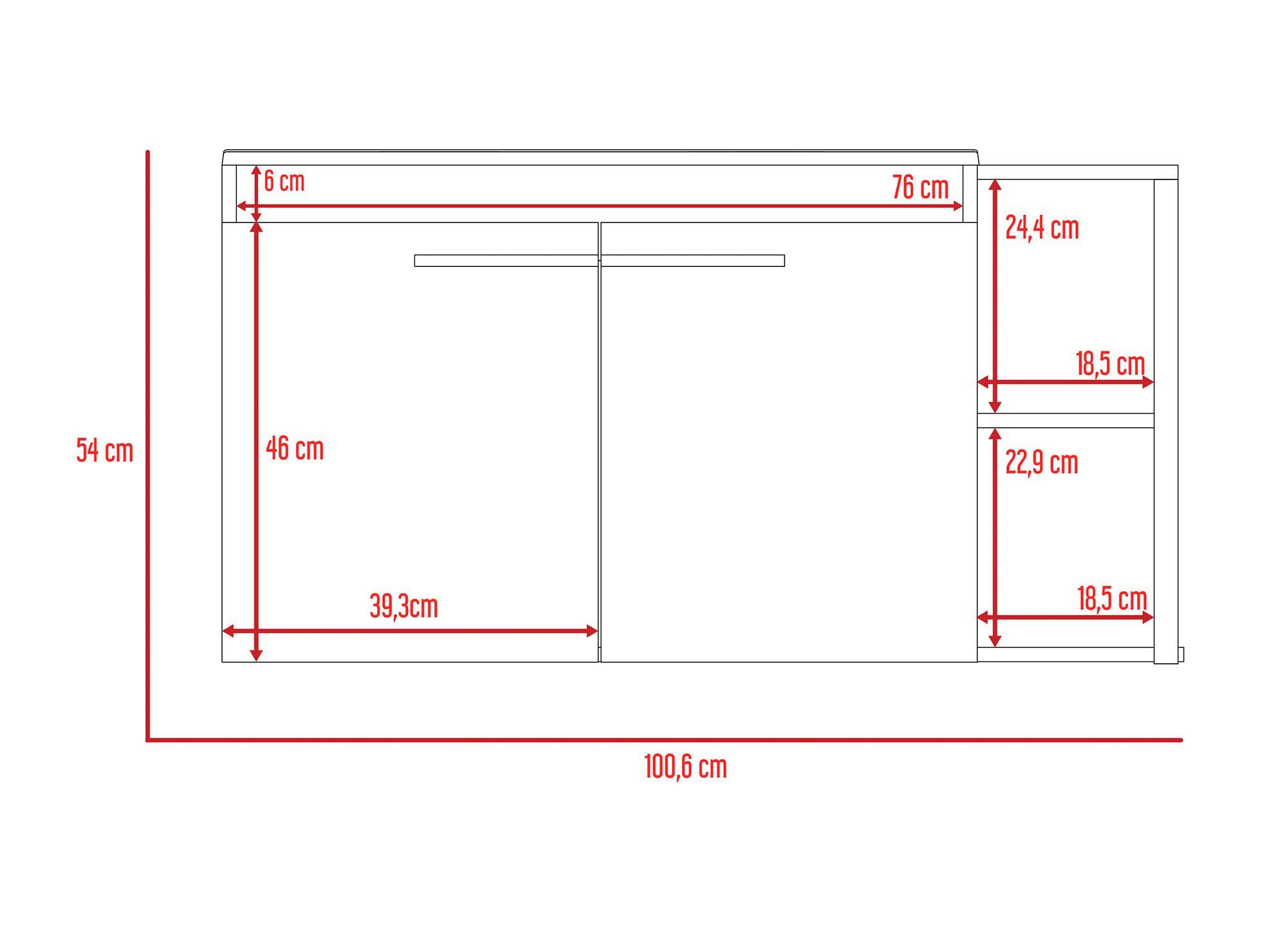 Mueble vanitorio 2 puertas 100 cm Khari duna TuHome.-7