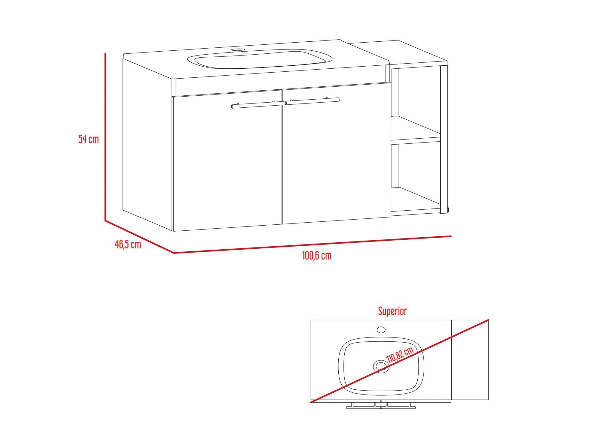Mueble vanitorio 2 puertas 100 cm Khari duna TuHome.-6