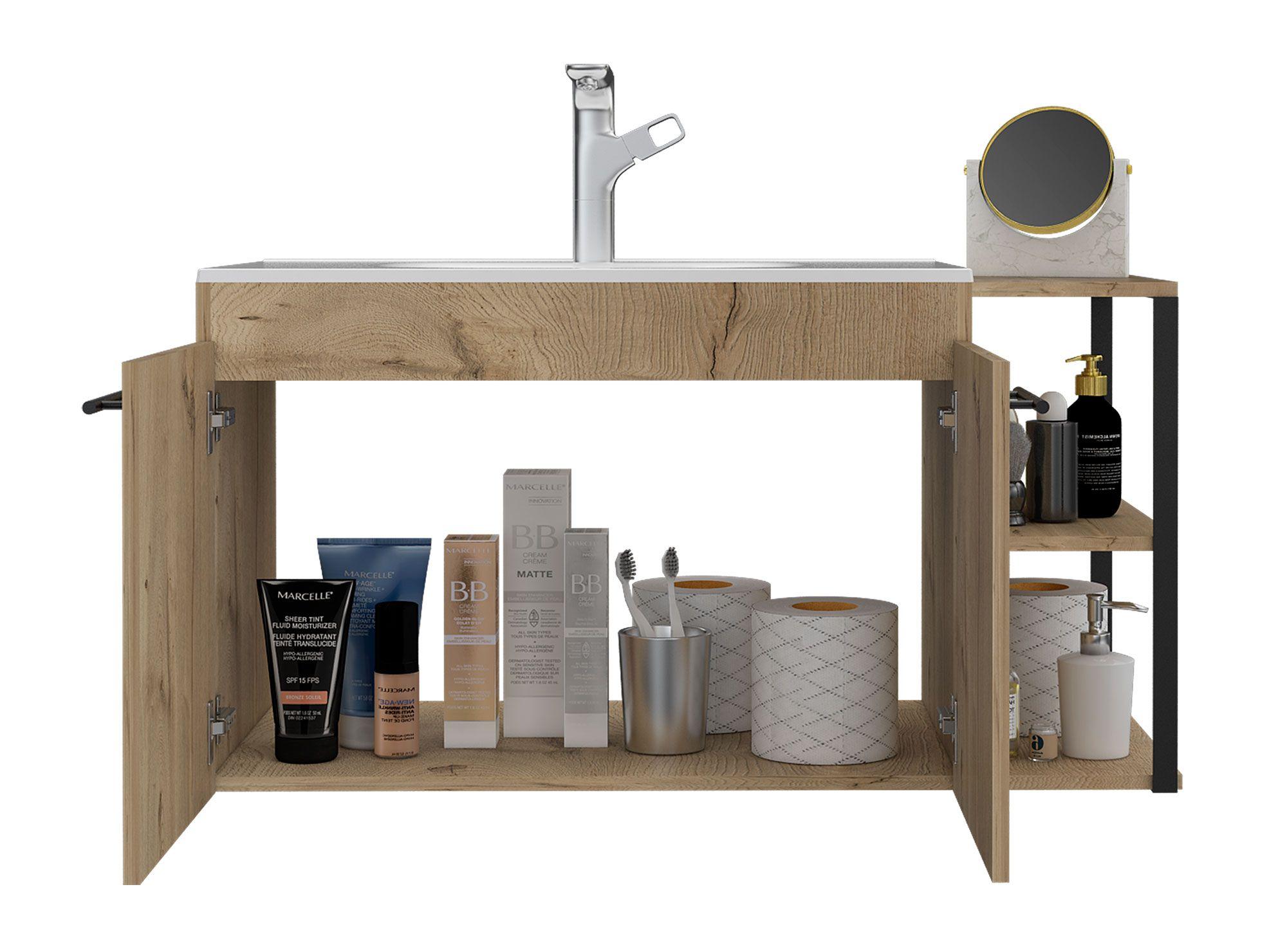 Mueble vanitorio 2 puertas 100 cm Khari duna TuHome.-2