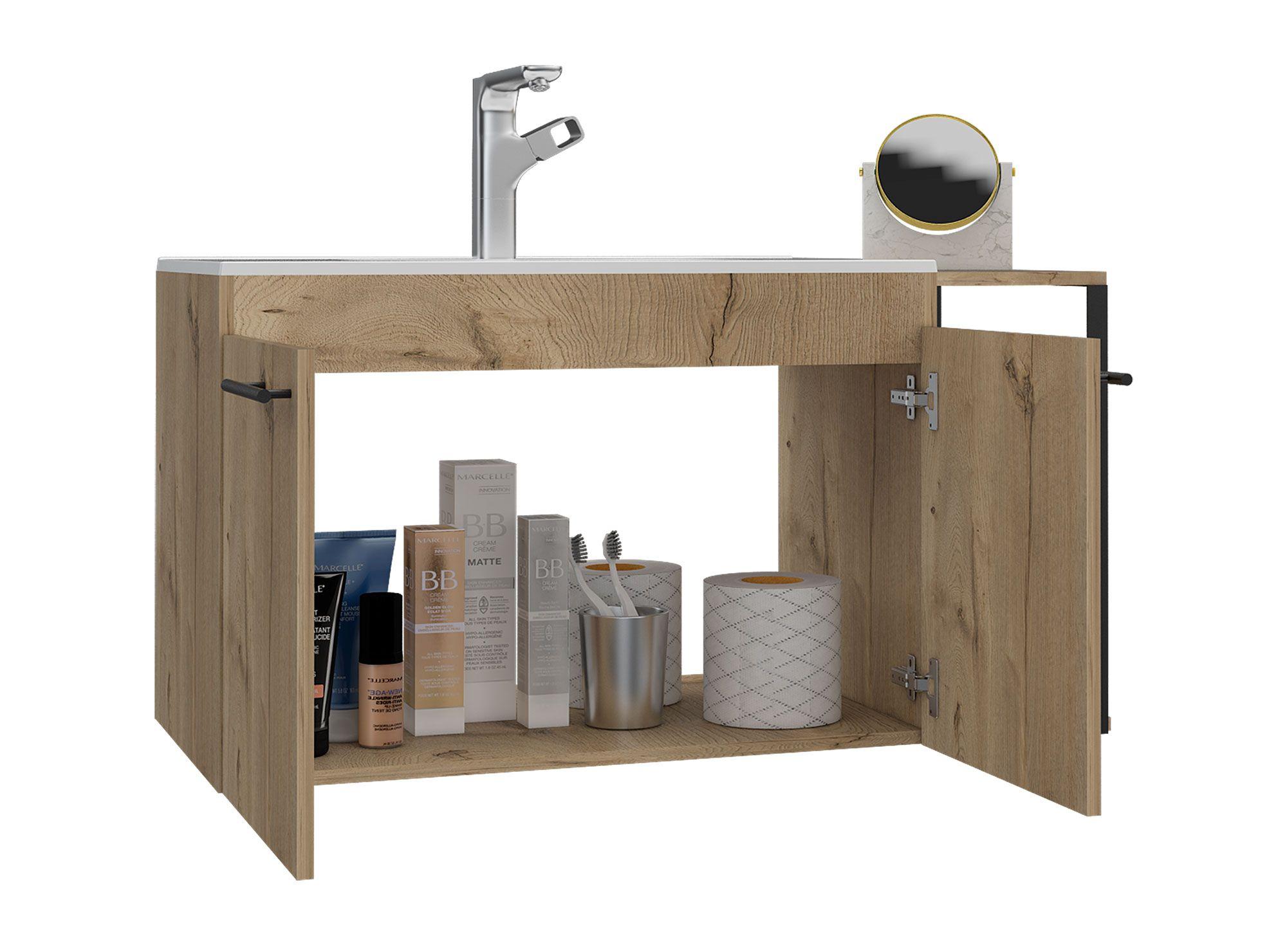 Mueble vanitorio 2 puertas 100 cm Khari duna TuHome.-3