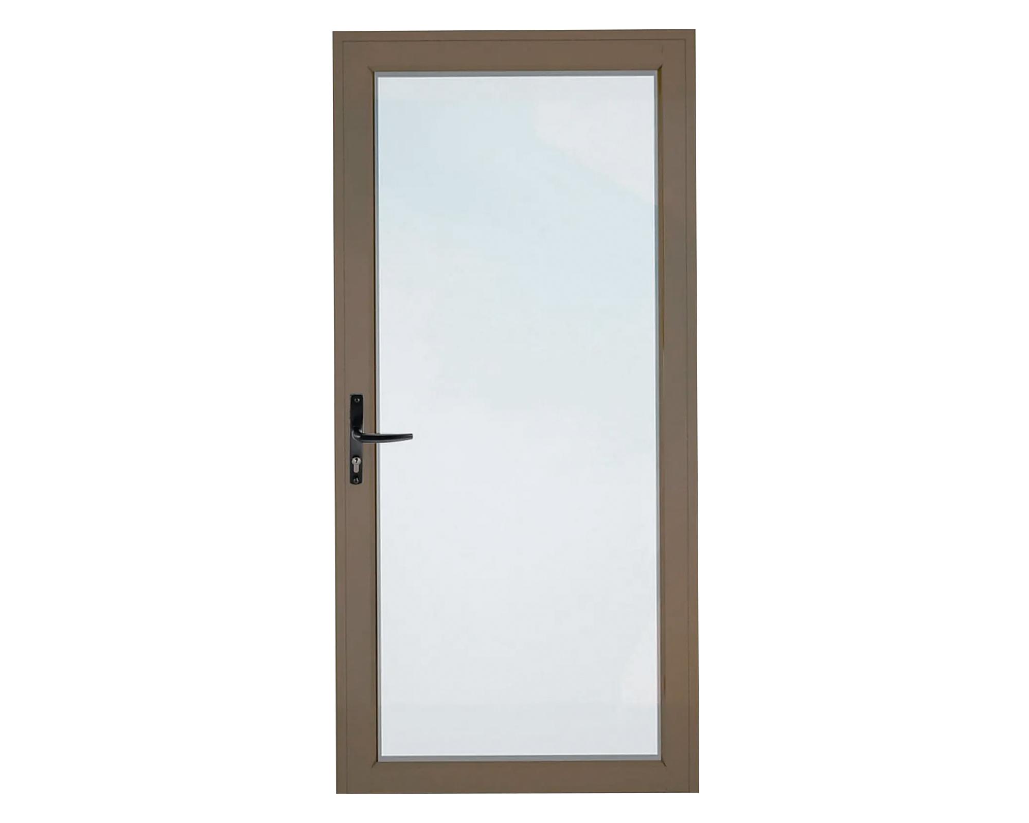 Puerta Interior vidriada 90x200 cm Aluminio termopanel derecha Titanio Mundo Glass-0
