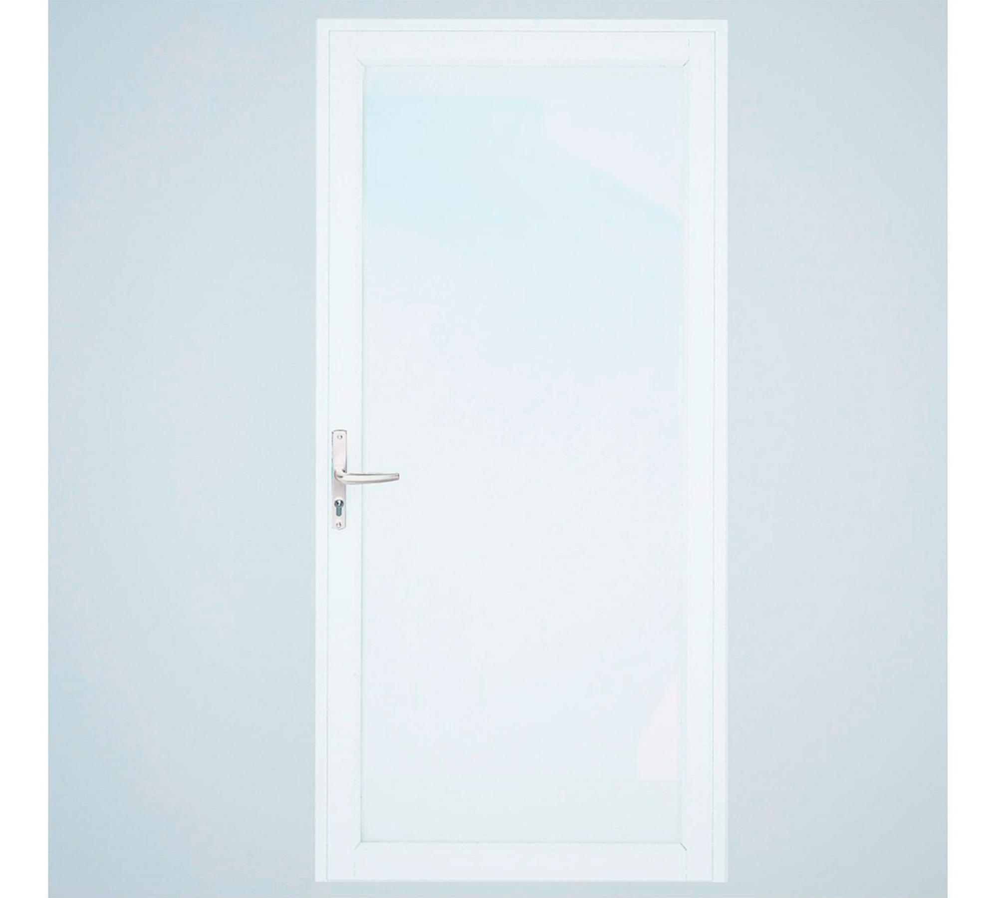 Puerta Interior vidriada 80x200 cm Aluminio termopanel derecha Blanca Mundo Glass-0