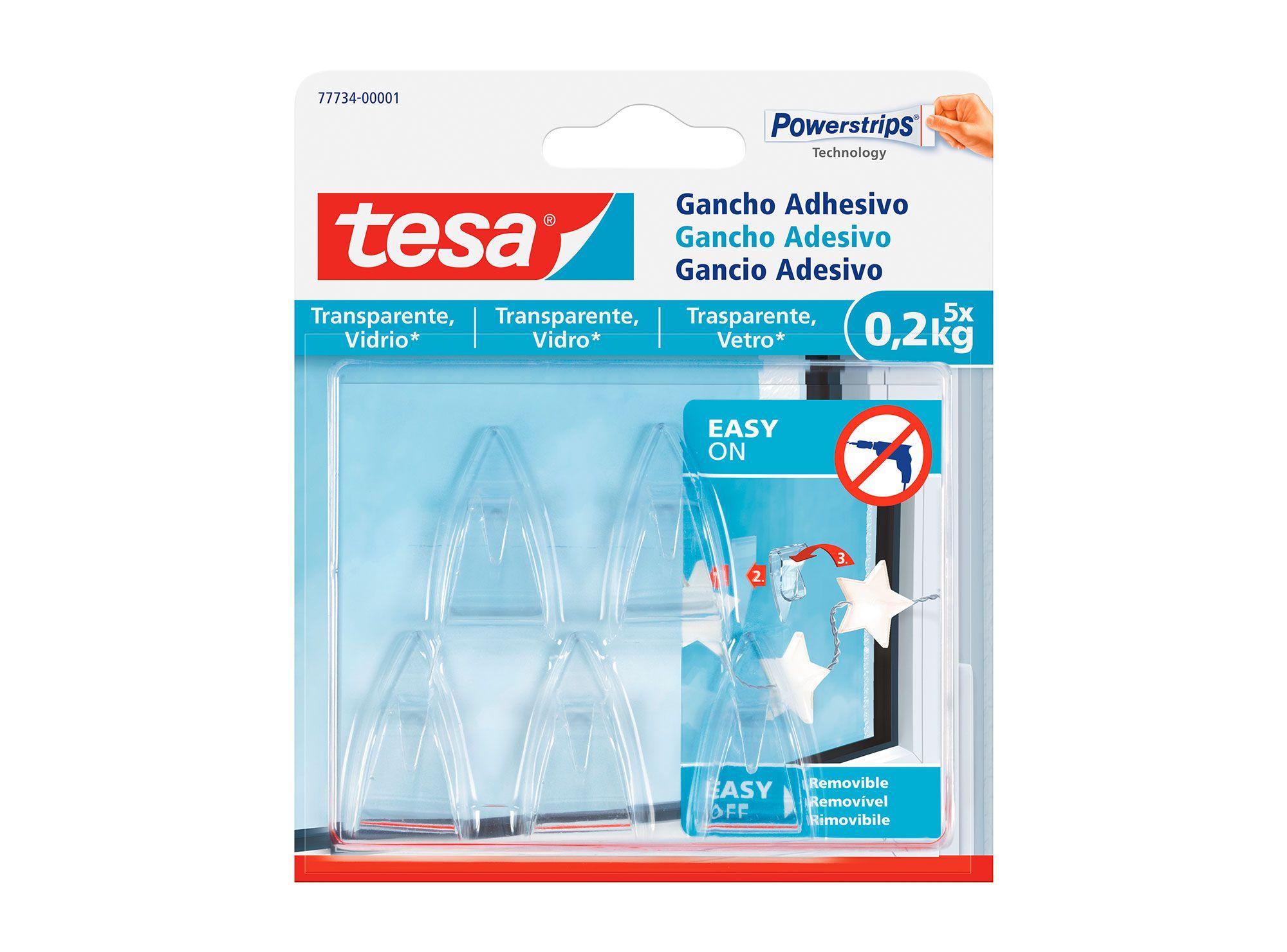 Clavo removible superficies transparentes 0,2 kg 5 unidades Tesa-0