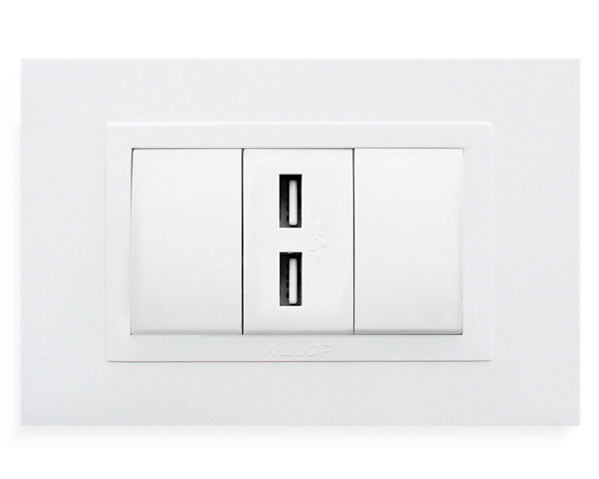 Placa armada USB doble KS40490 blanco Kalop-0