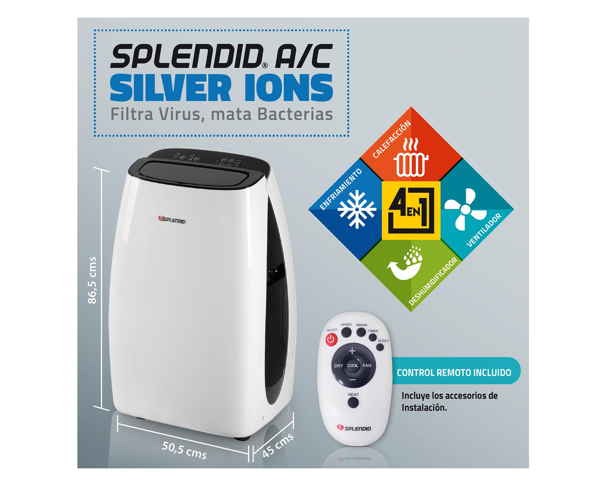 Aire acondicionado portátil 9000 BTU frío/calor Splendid-13