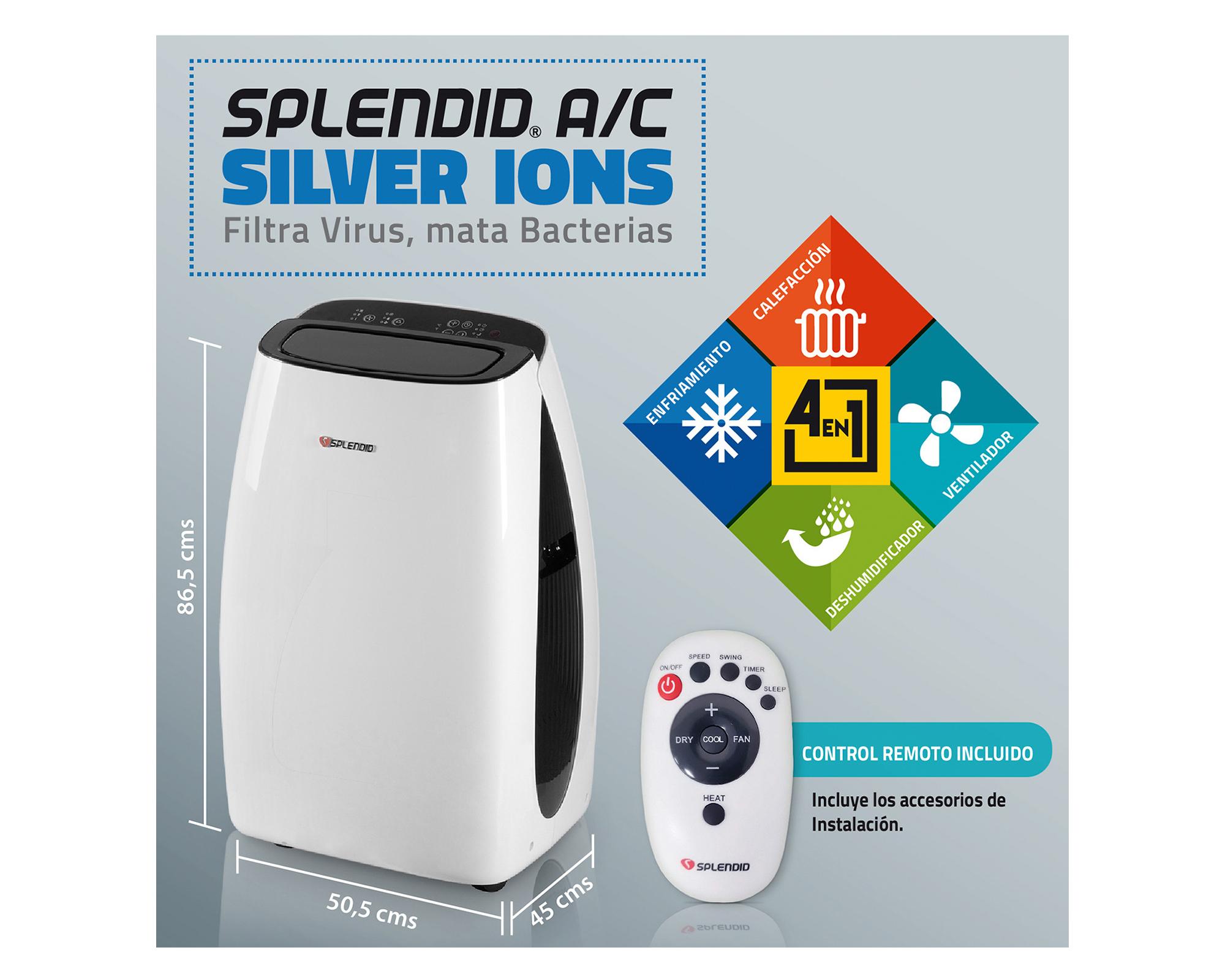 Aire acondicionado portátil 12000 BTU frío/calor Splendid-13