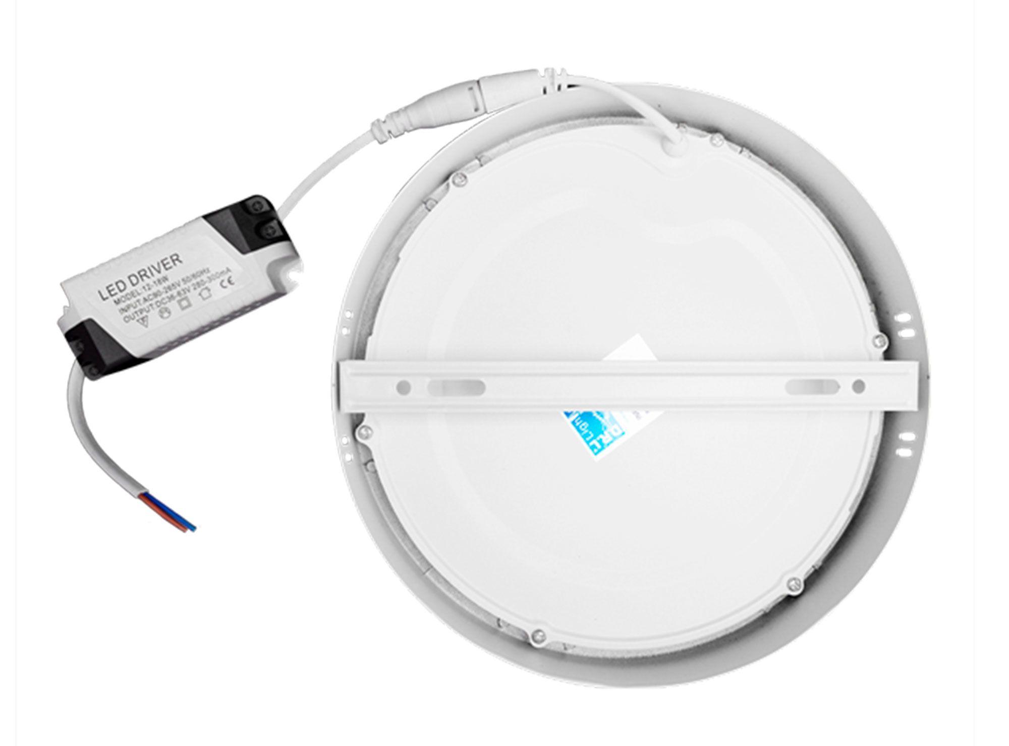 Panel LED Sobreponer Redondo Luz Día 18W-2