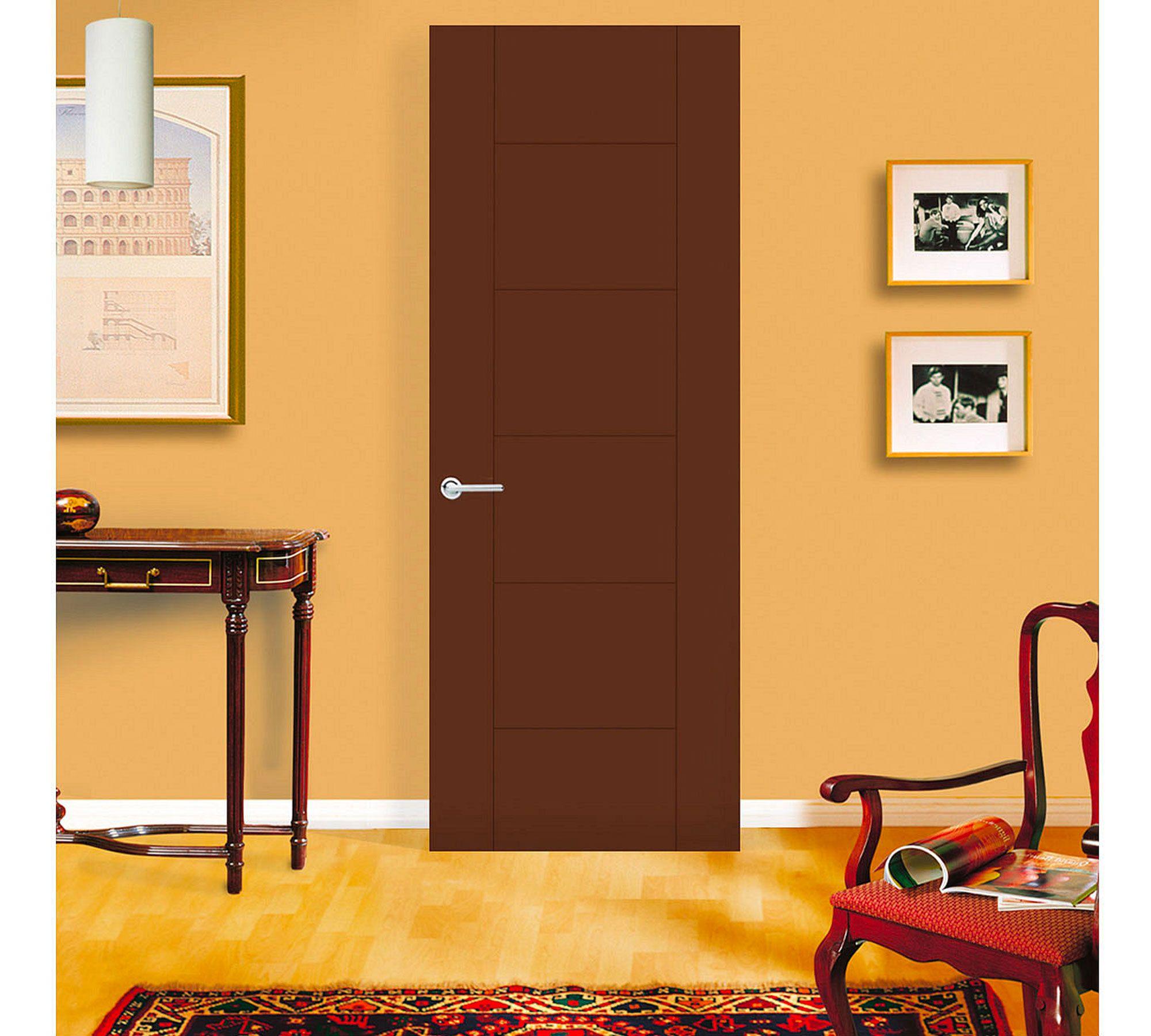 Puerta Interior Amparo 75x200 cm Chocolate sin perforación Masonite-0