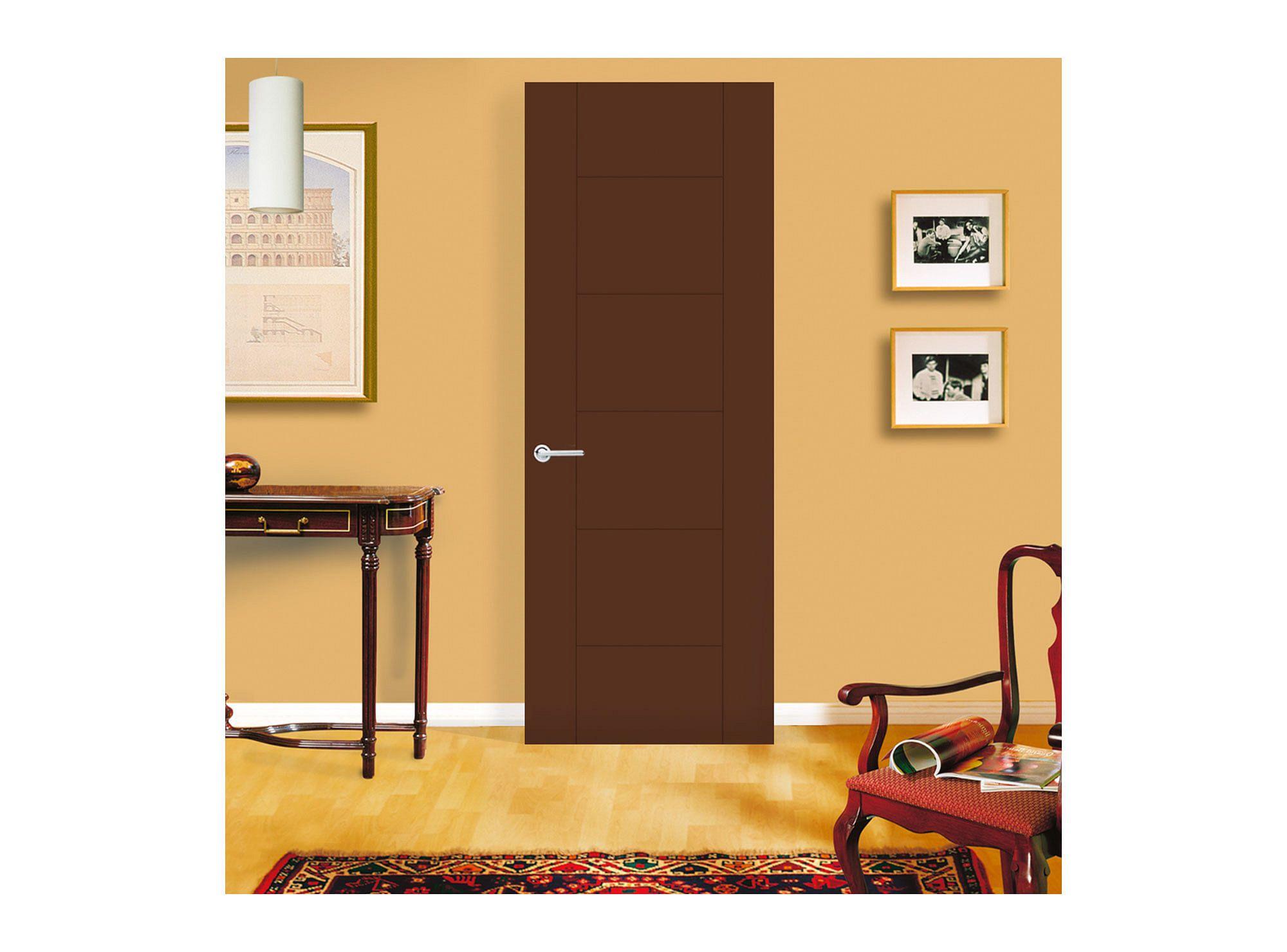 Puerta Interior Amparo 75x200 cm Chocolatecon perforación Masonite-0