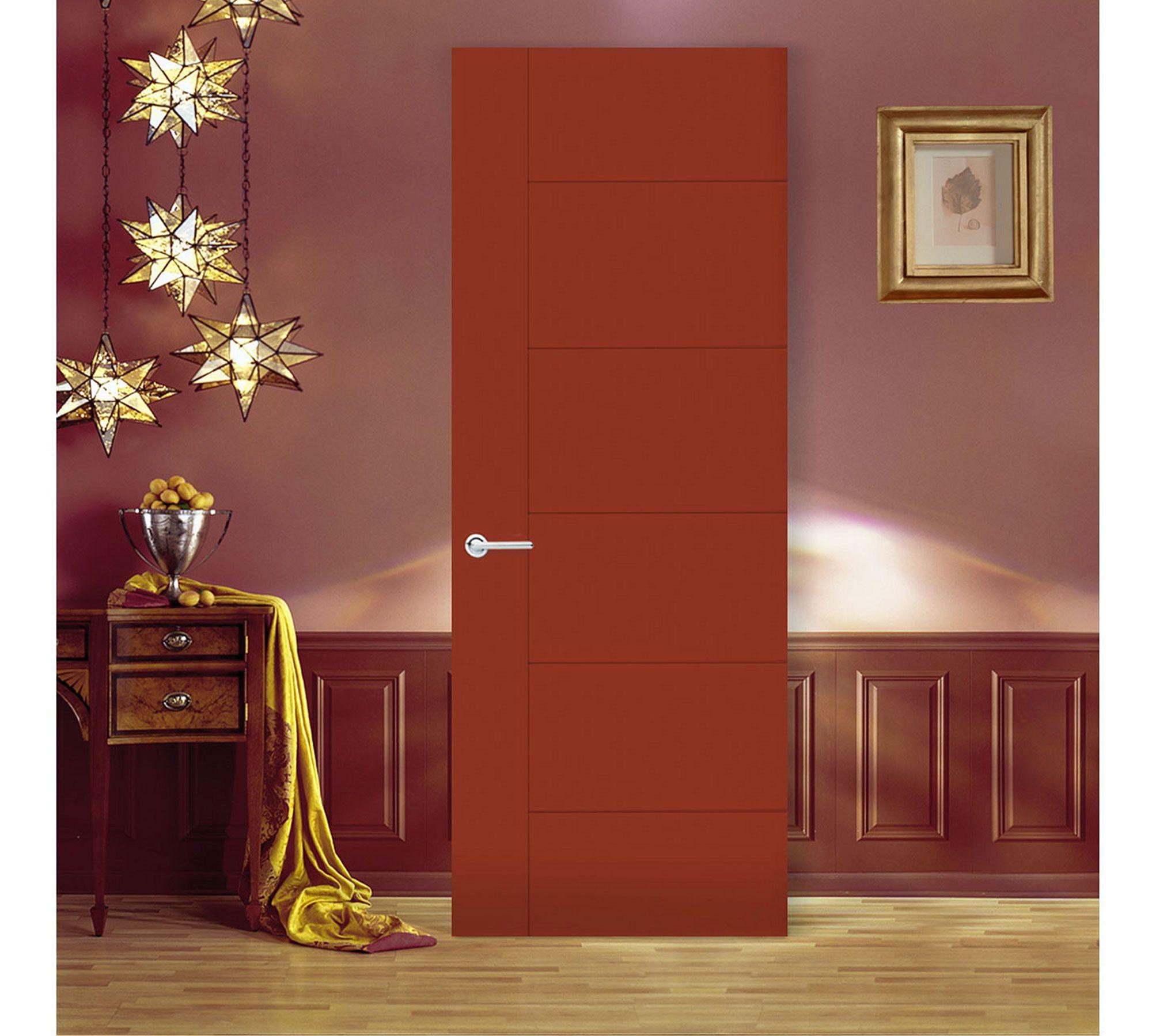 Puerta Interior Rosario 70x200 cm Cerezo sin perforación Masonite-0