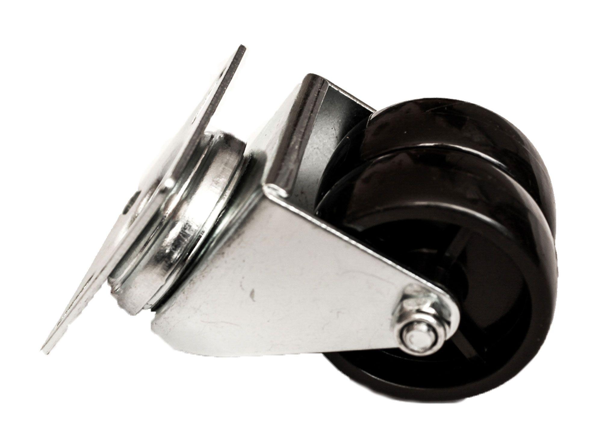 Rueda doble 50 mm placa negro Gevemac-3