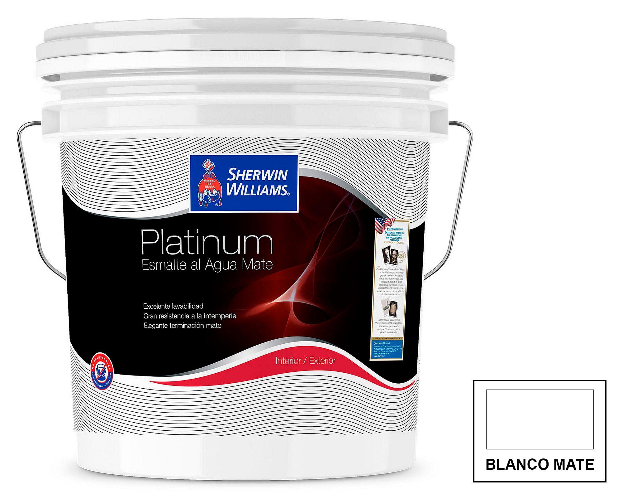 Esmalte al agua 1 tineta Platinum blanco mate Sherwin Williams-2