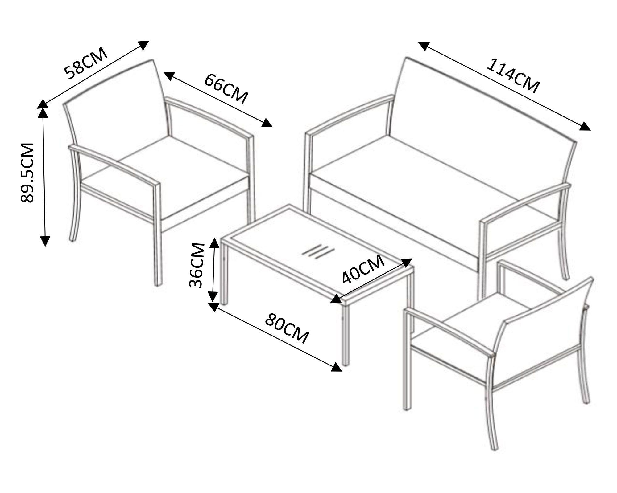 Set terraza 4 personas New Salerno Outzen-4
