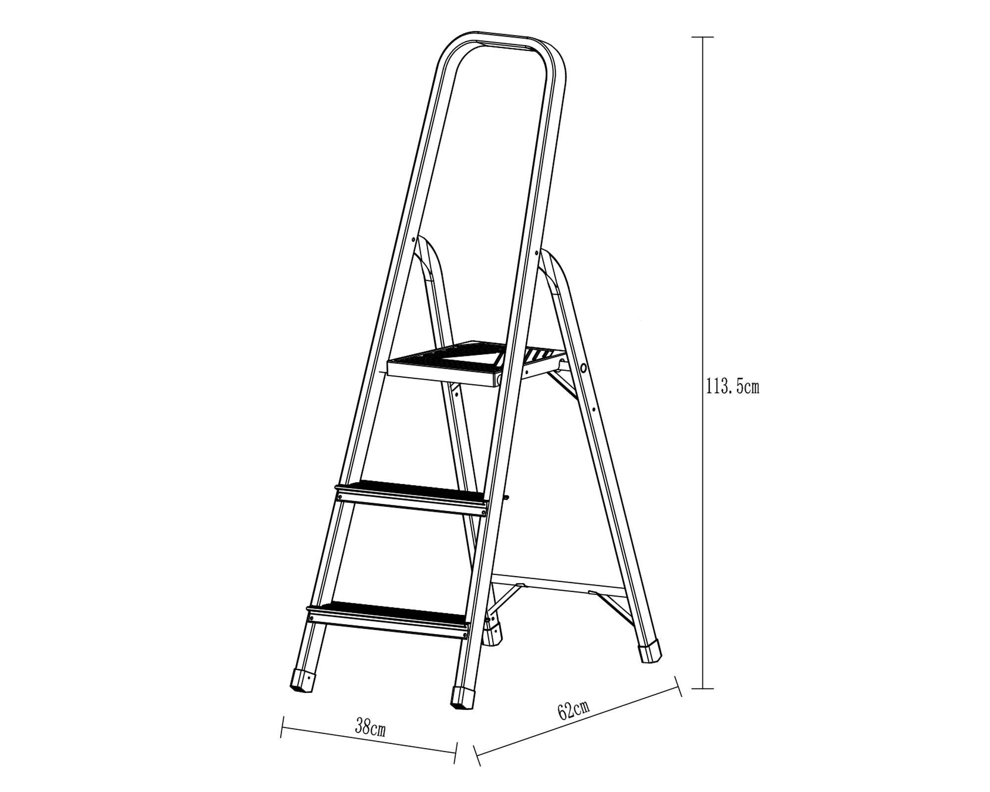 Escalera alto 121 cm 3 niveles básico Cotidiana-3