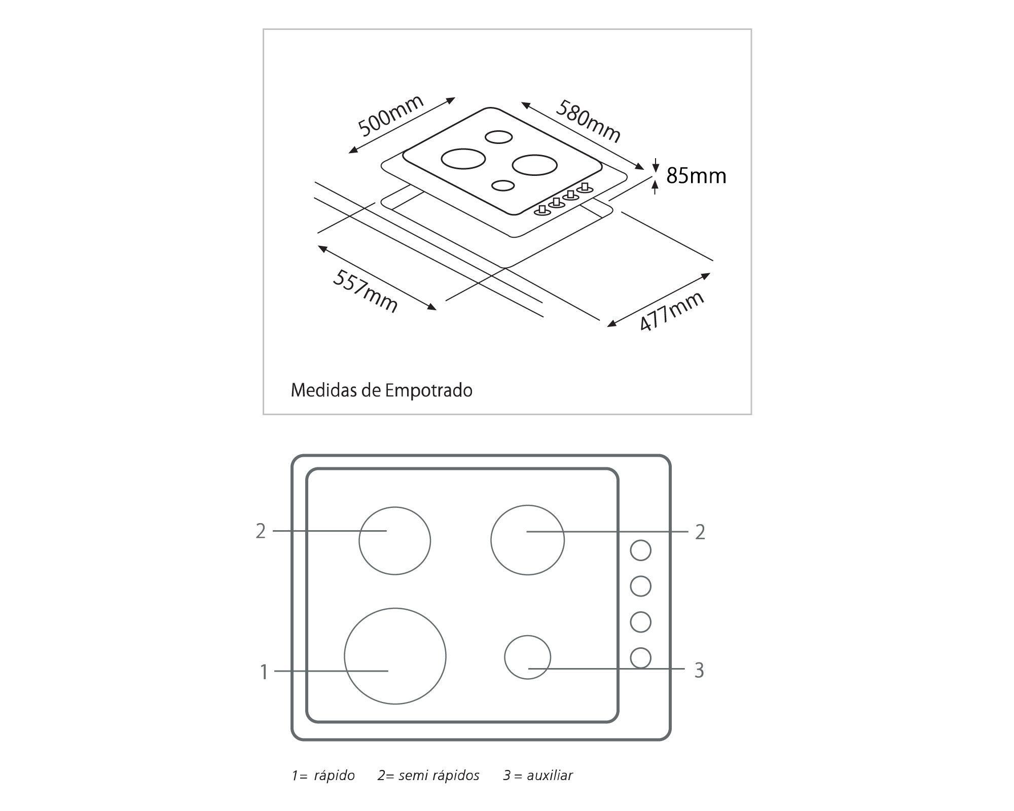 Encimeras a gas 4 quemadores AT-XN BREIT 60 Albin Trotter.-3