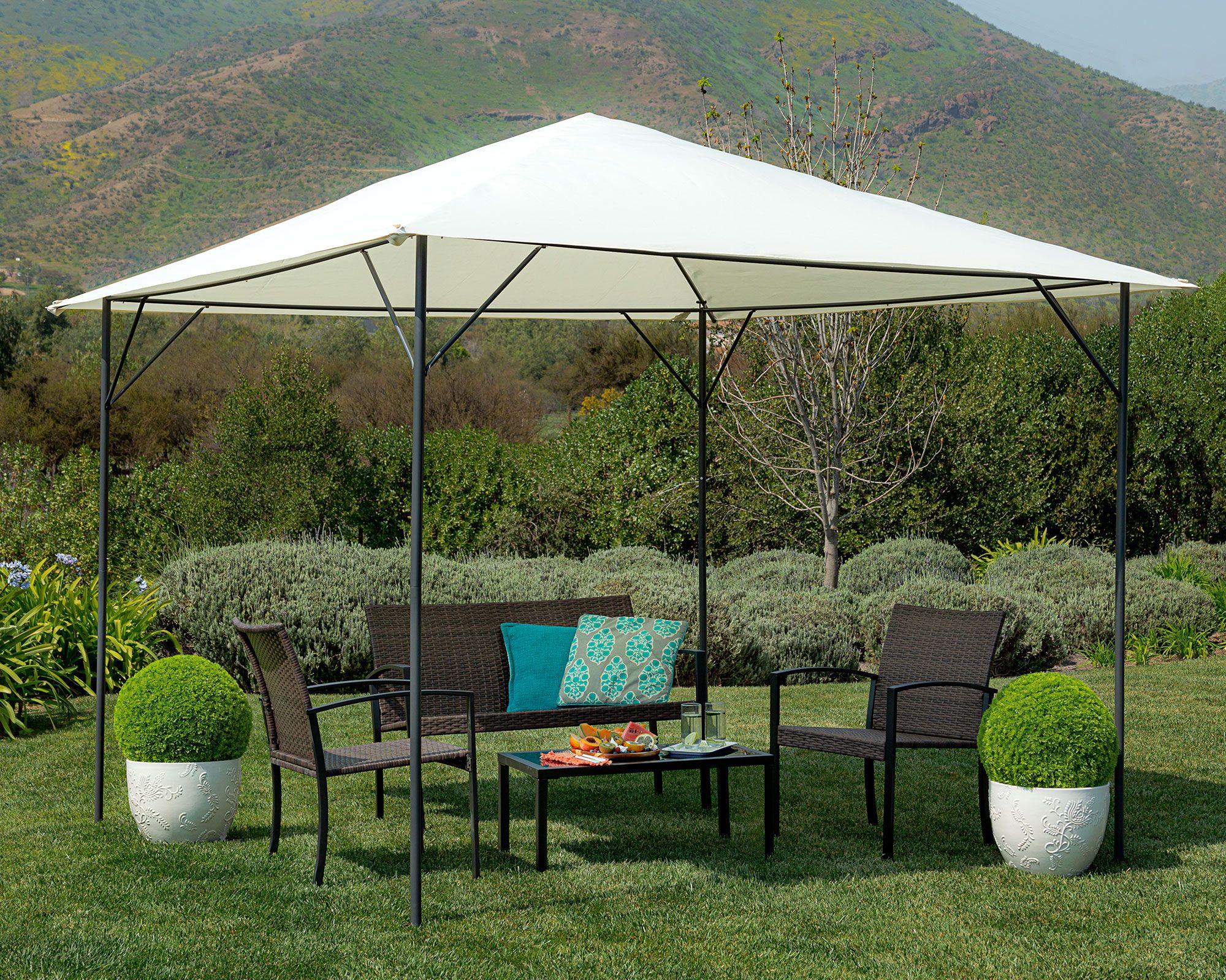 Pérgola 3x3 m básica beige Outzen-0