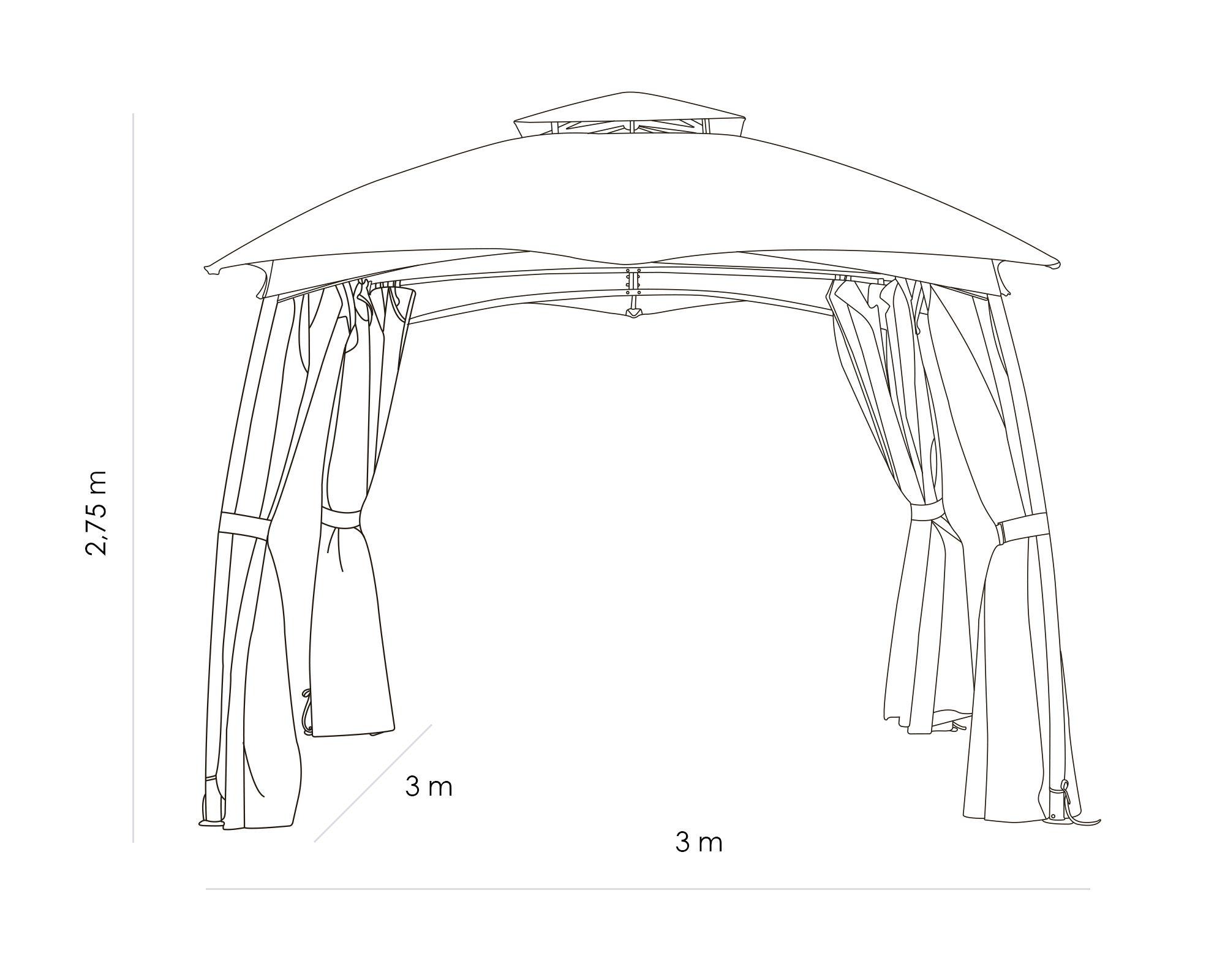 Pérgola 3x3 m Boris gris Outzen-4