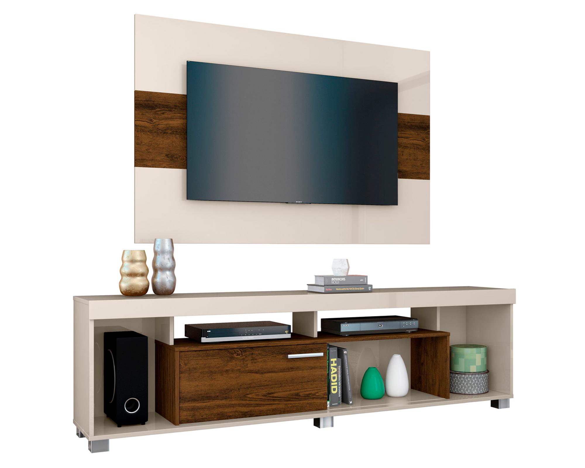 Rack TV 65'' + panel TV 55'' Tomaz blanco opaco/savana Altavision-0