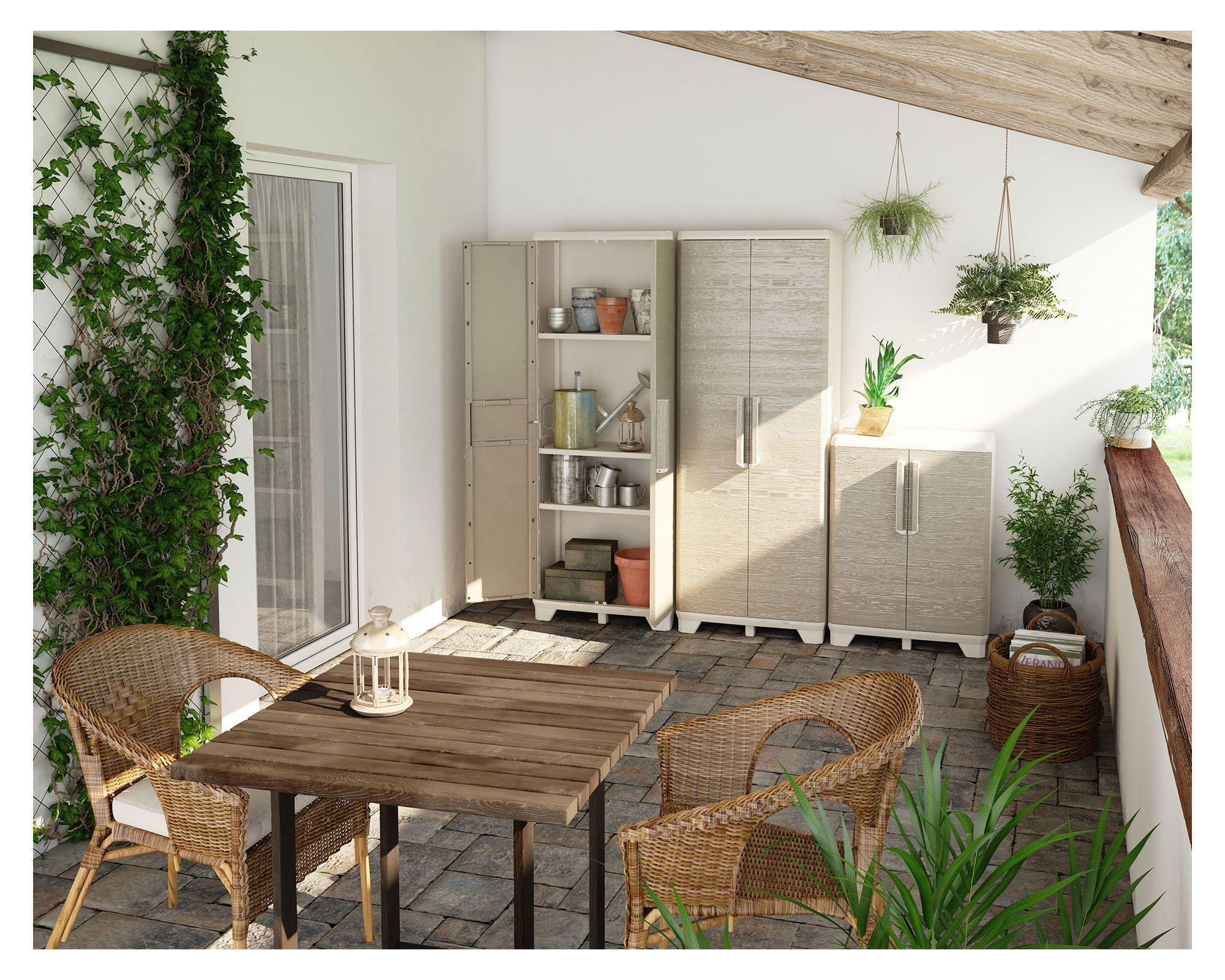 Gabinete jardín 68x39x182 cm Wood grain alto Keter-5