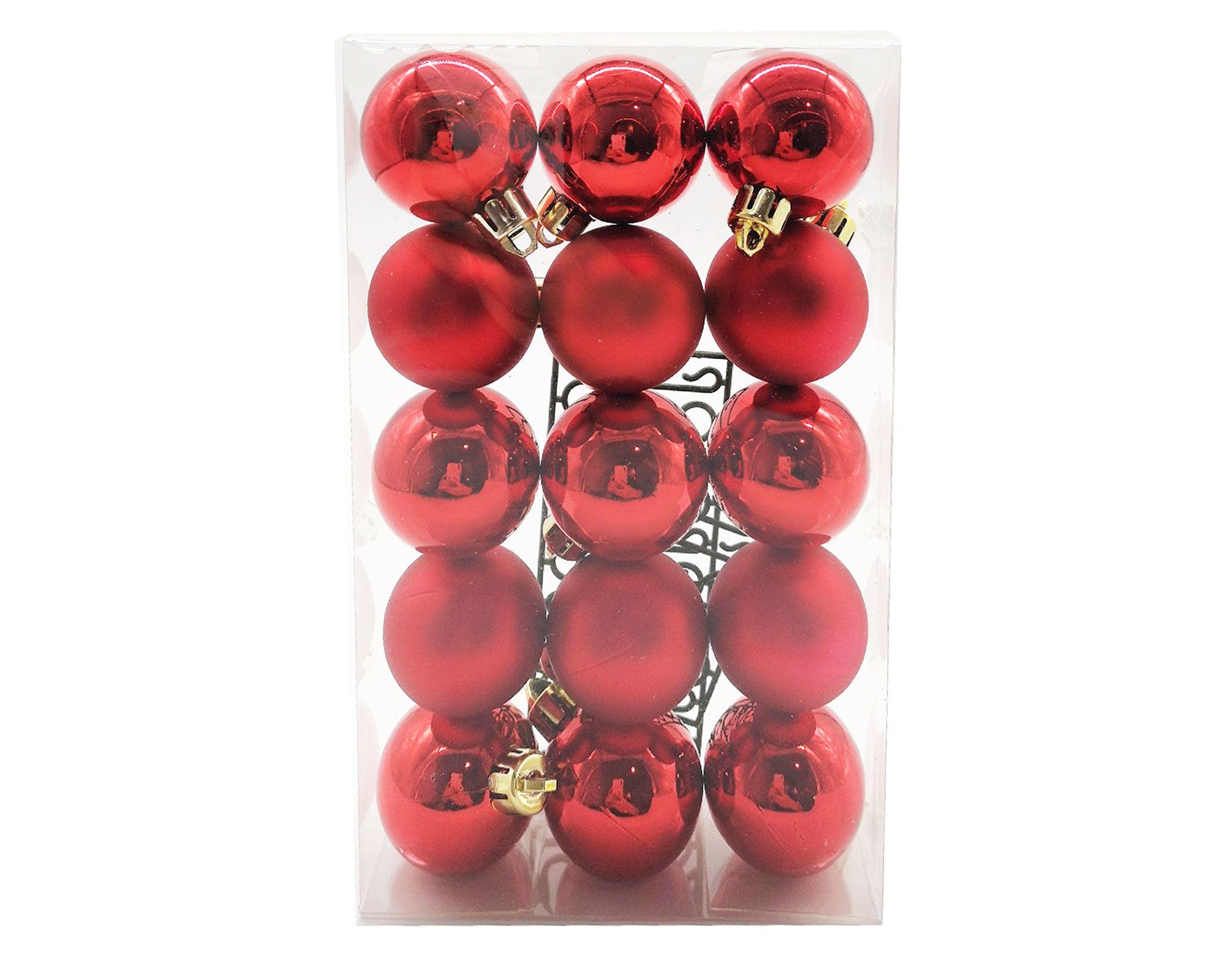 Esfera navidad 4 cm rojo 15 unidades-0