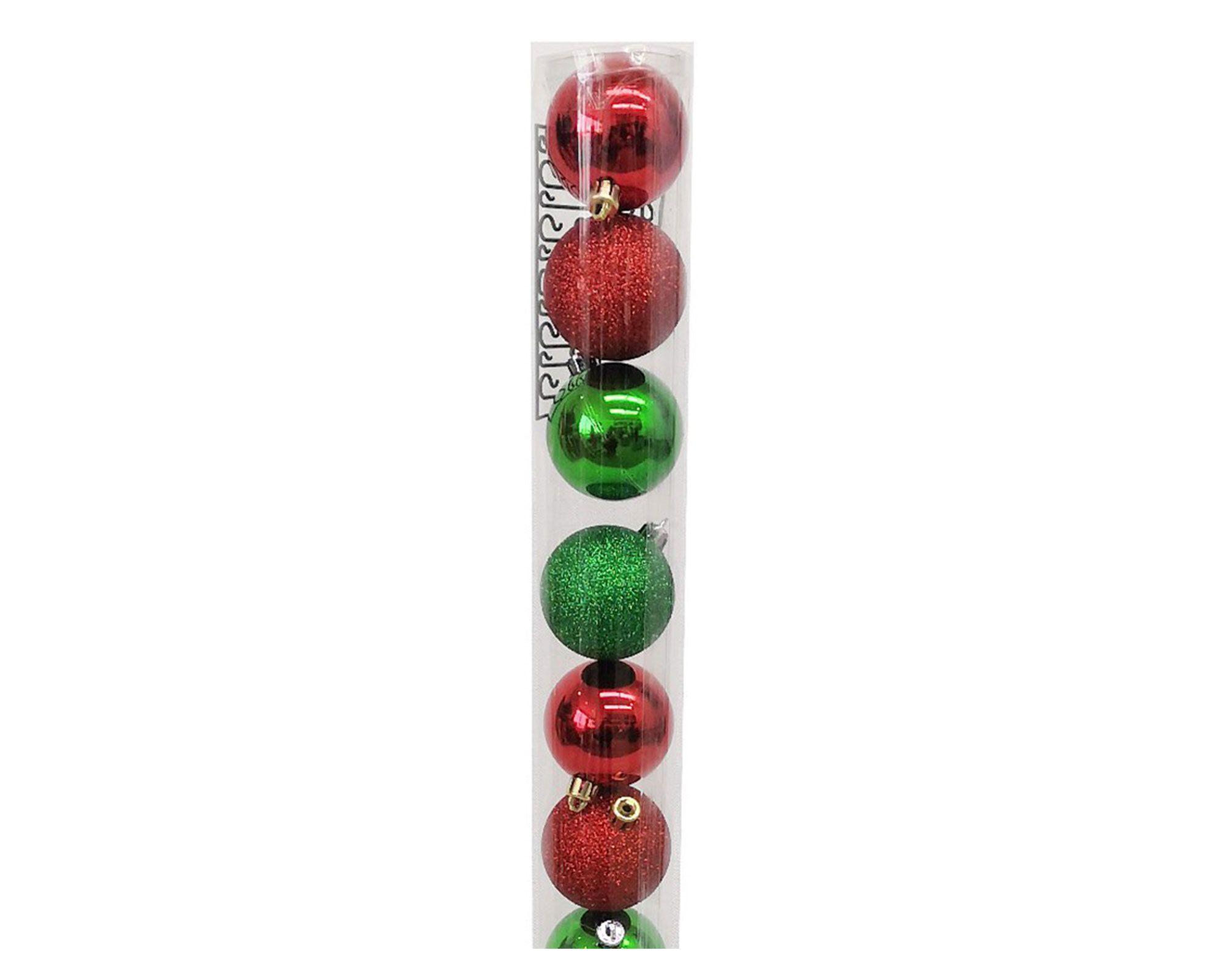 Esfera navidad 6 cm rojo/verde 12 unidades-2