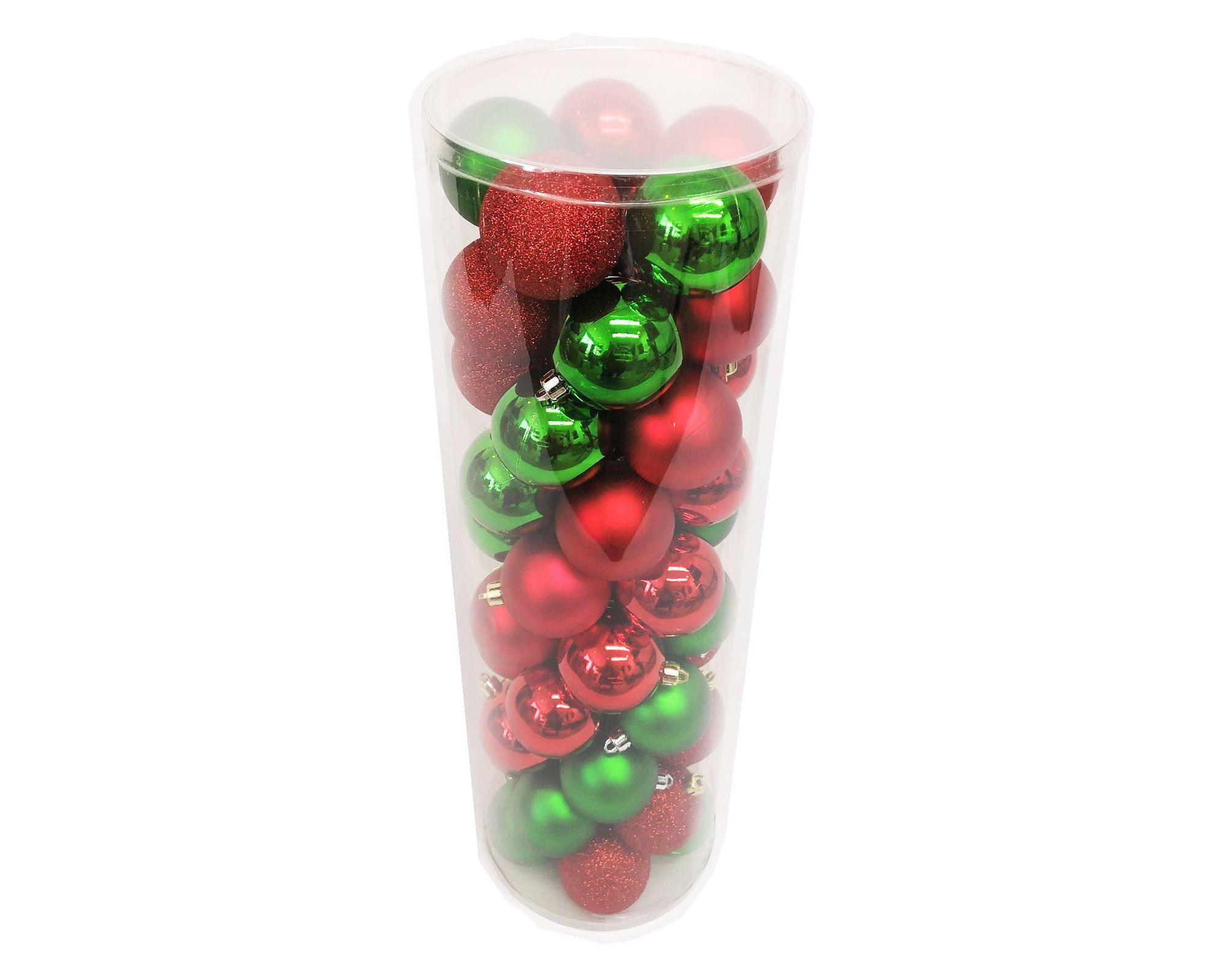 Esfera navidad 6 cm rojo/verde 50 unidades-0