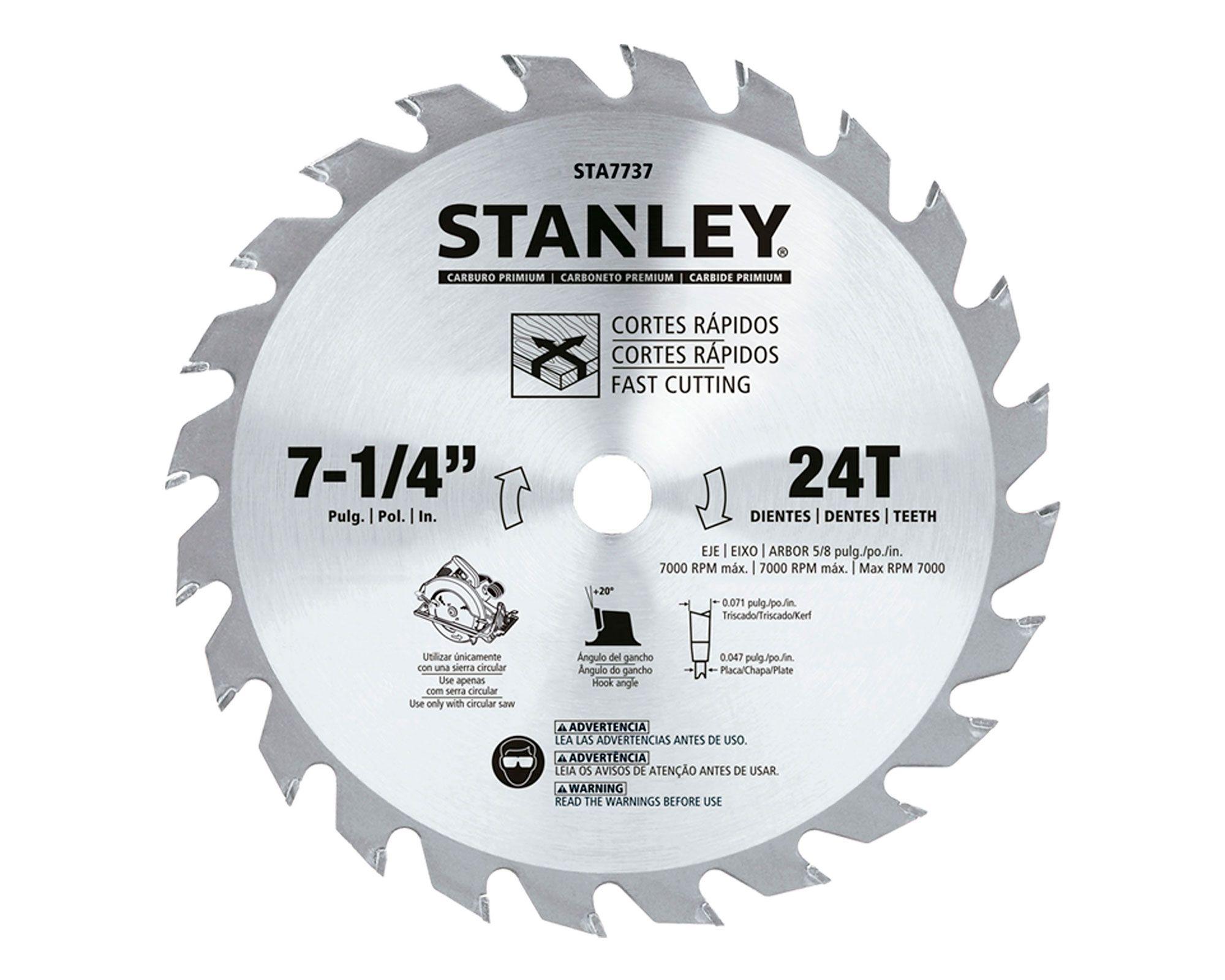 Sierra circular 7 1/4'' 1600W + 2 discos Stanley-6