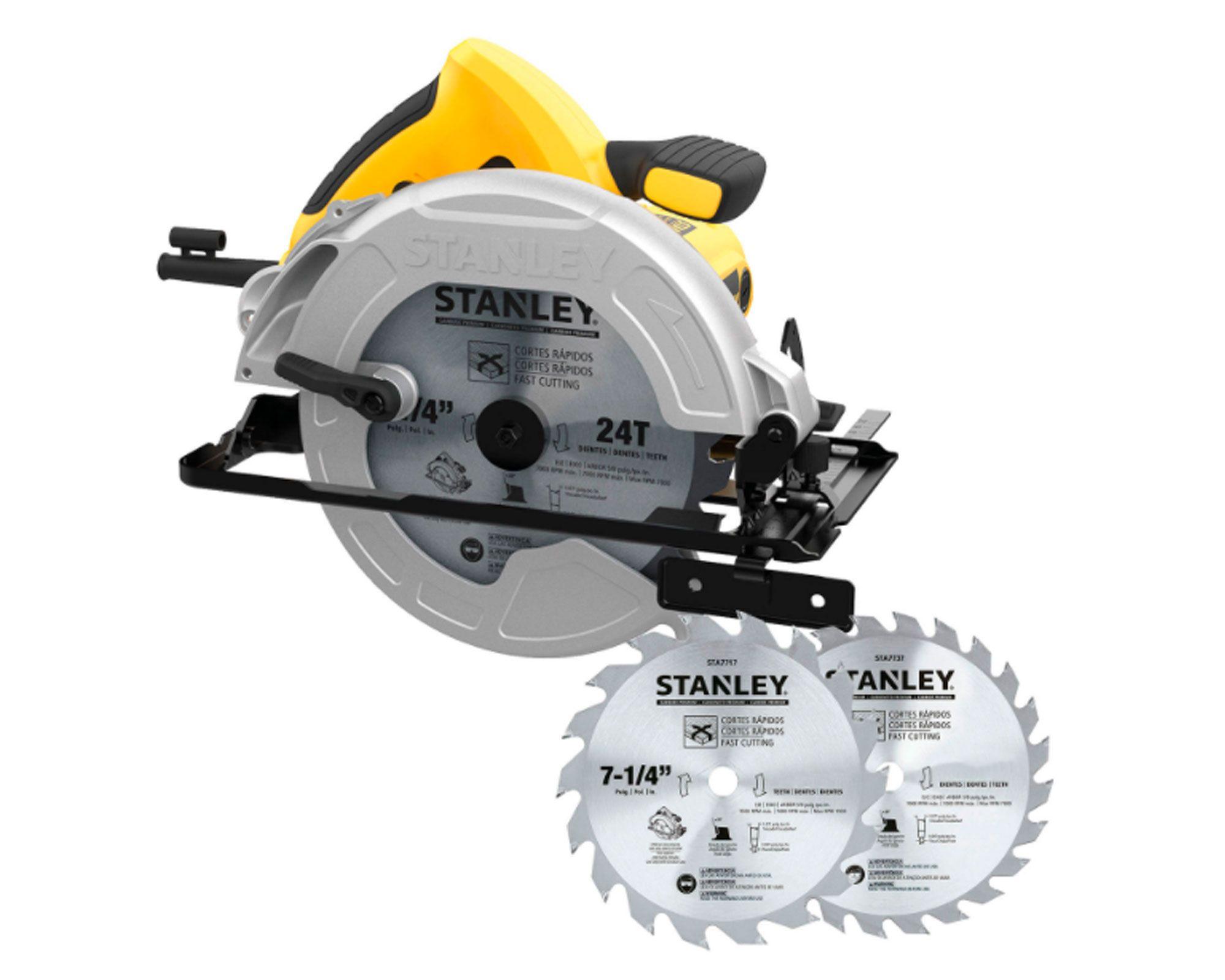 Sierra circular 7 1/4'' 1600W + 2 discos Stanley-0