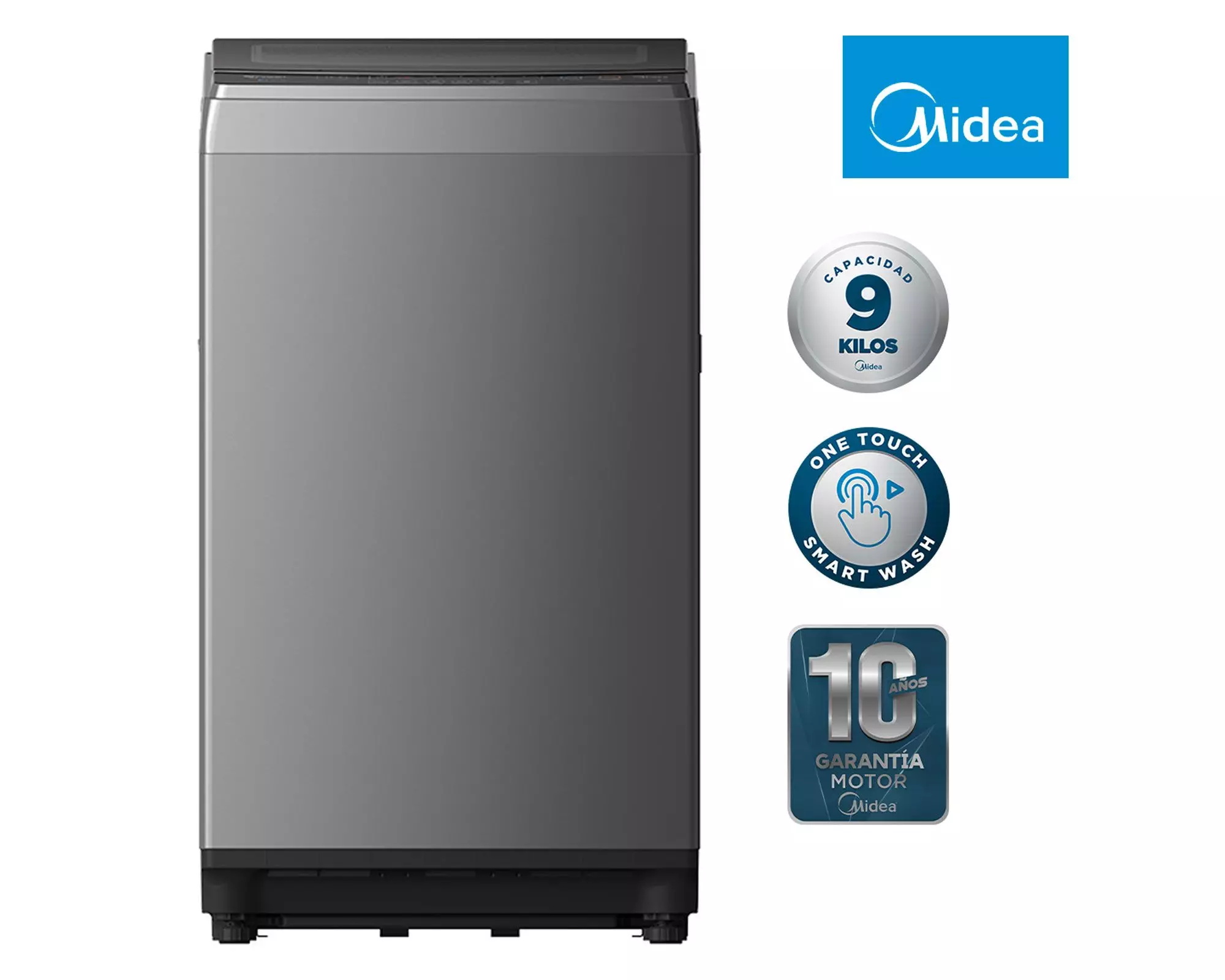 Lavadora carga superior 9 kg MLS-090GE04N gris Midea-1