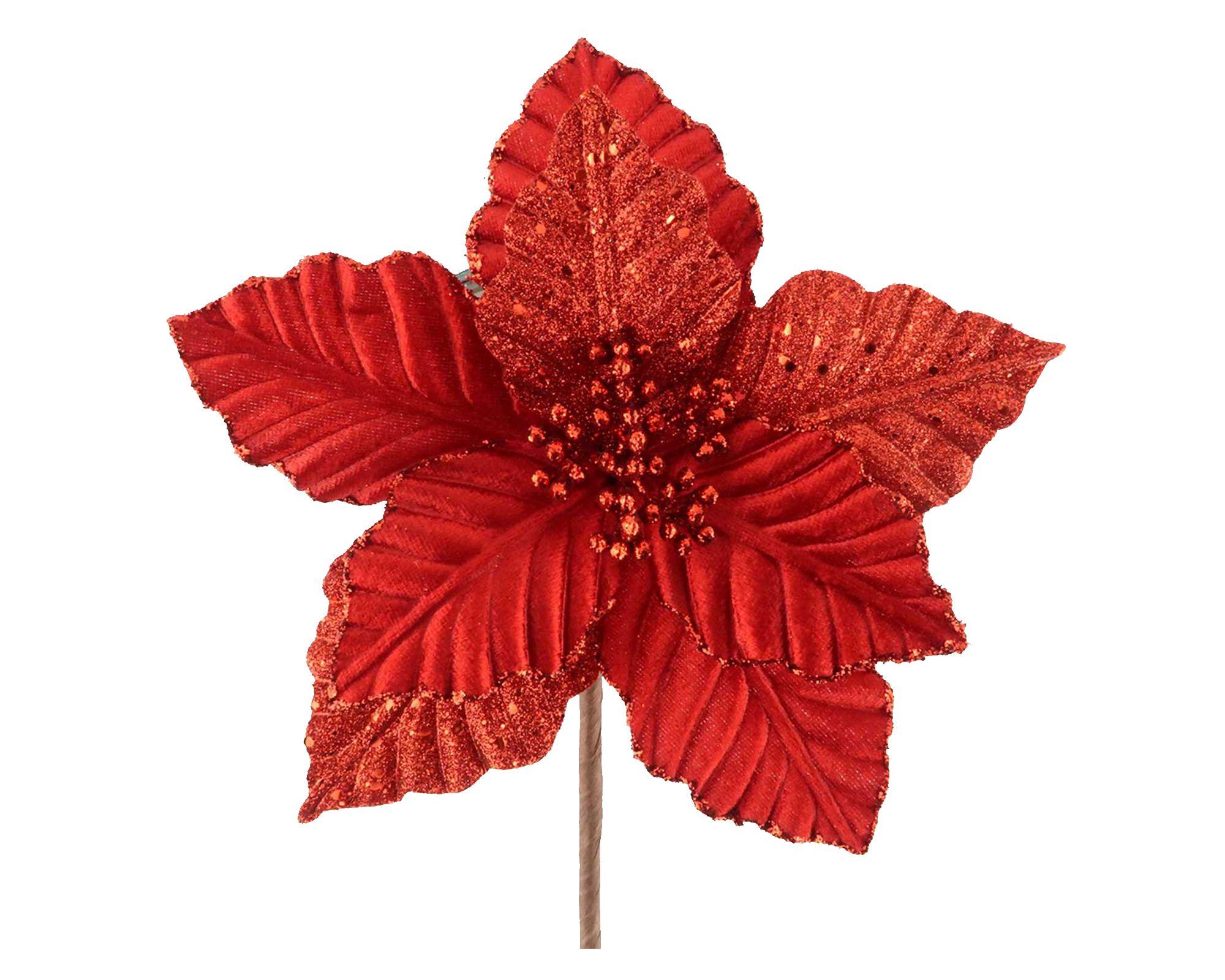 Flor navideña Ponsettia rojo-0