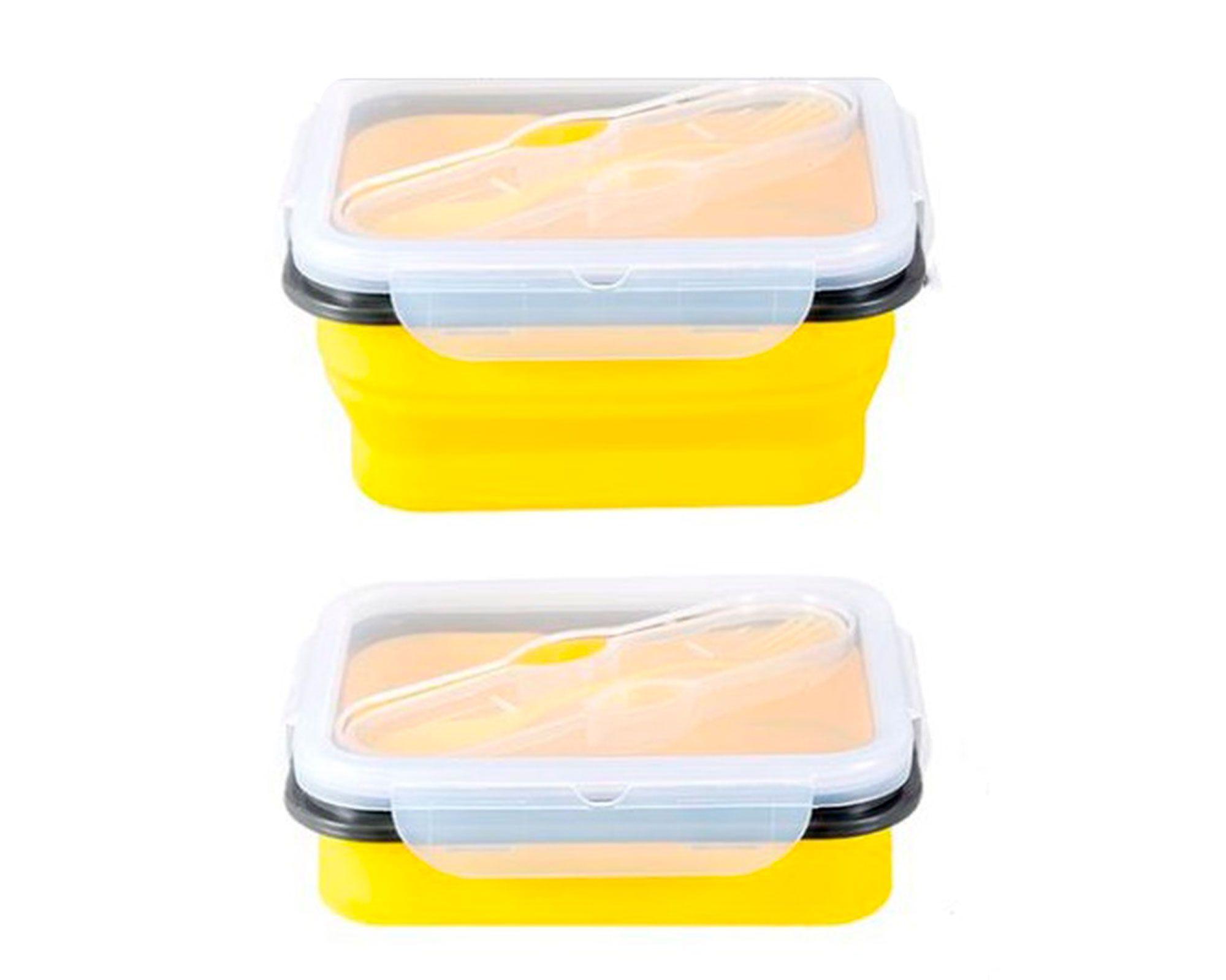 Plato plegable 600 ml amarillo Pro Outdoor-2